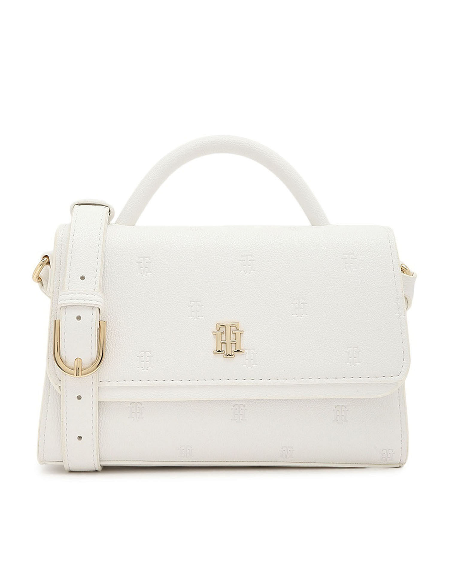 Tommy Hilfiger Textured White PU Sling Bag