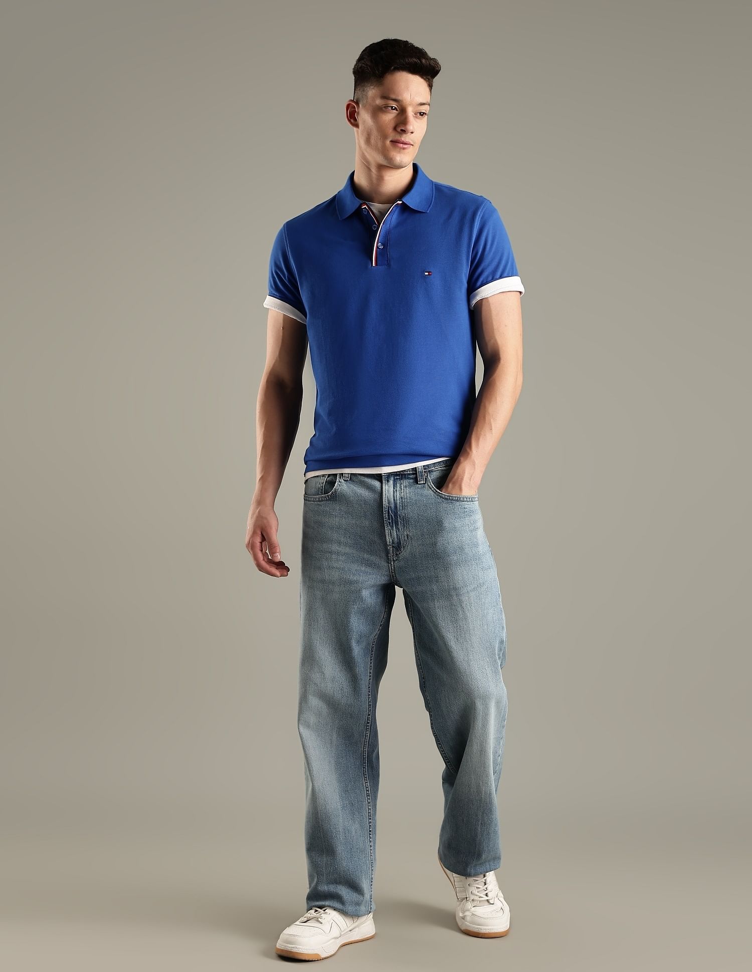Tommy Hilfiger Solid Regular-Fit Cotton Polo Shirt