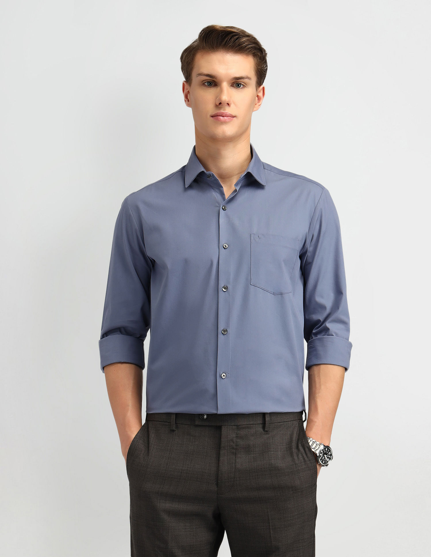 Arrow Slim Fit Solid Pattern Shirt
