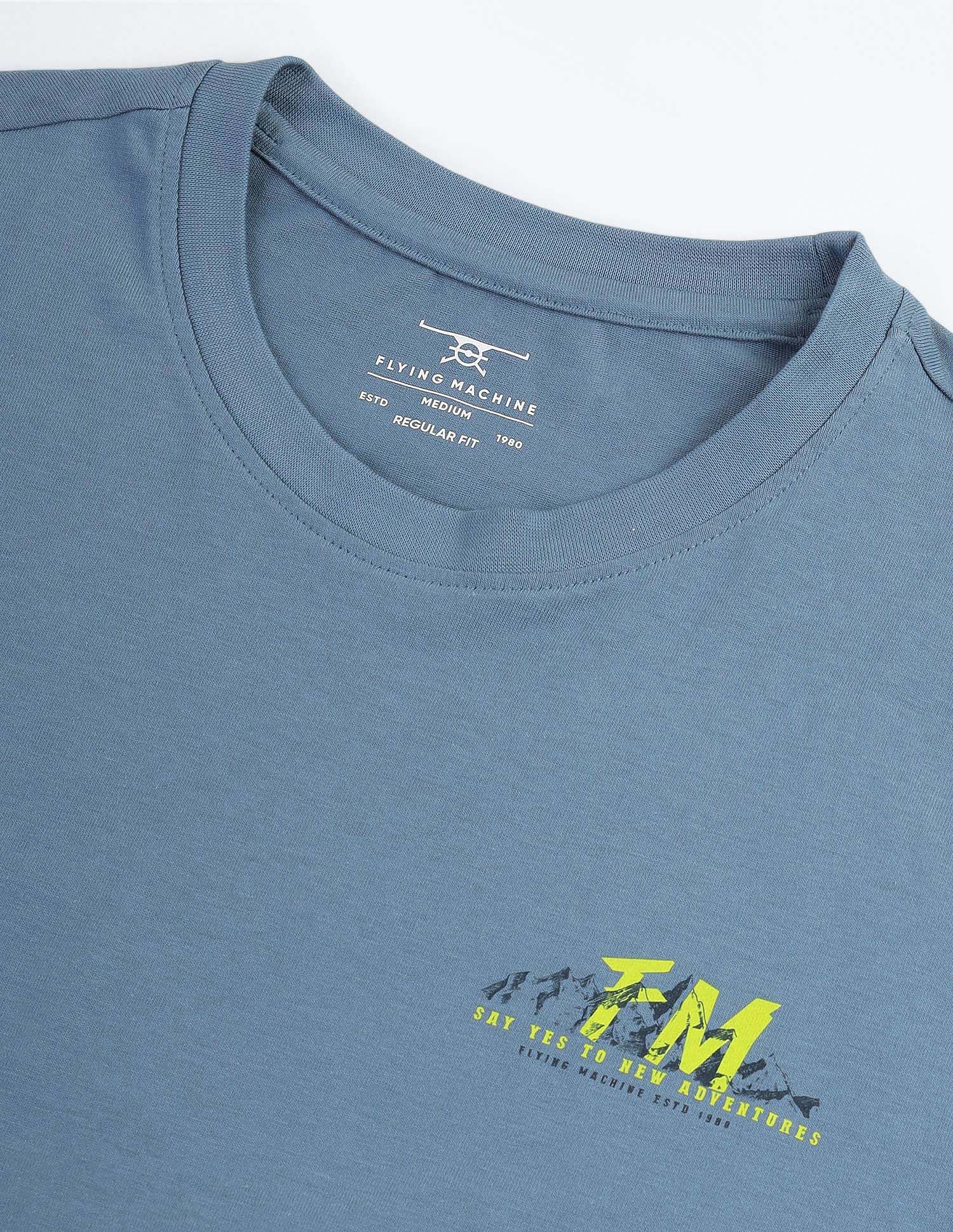 Flying Machine Back Graphic Cotton T-Shirt