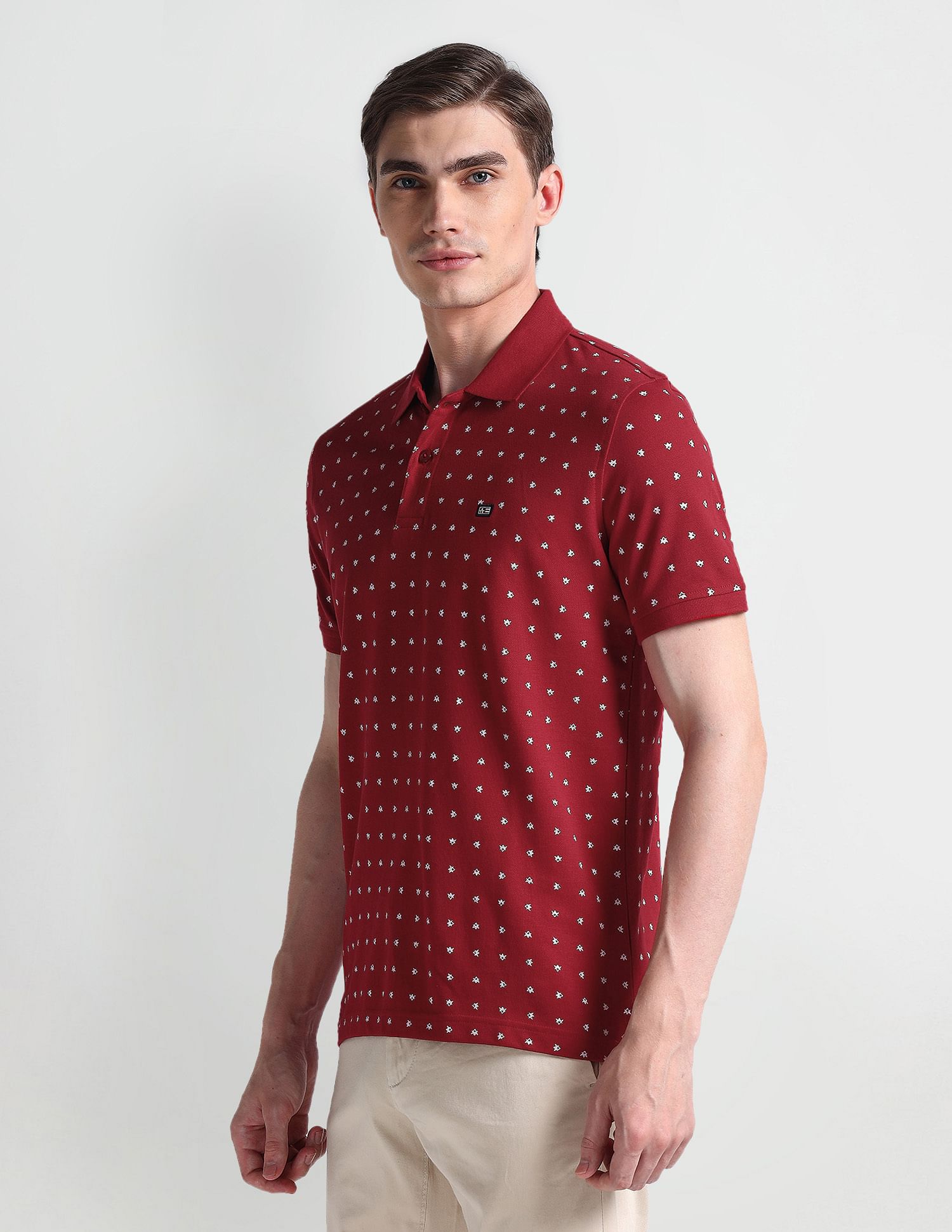 Arrow Sports Geometric Print Regular Polo Shirt