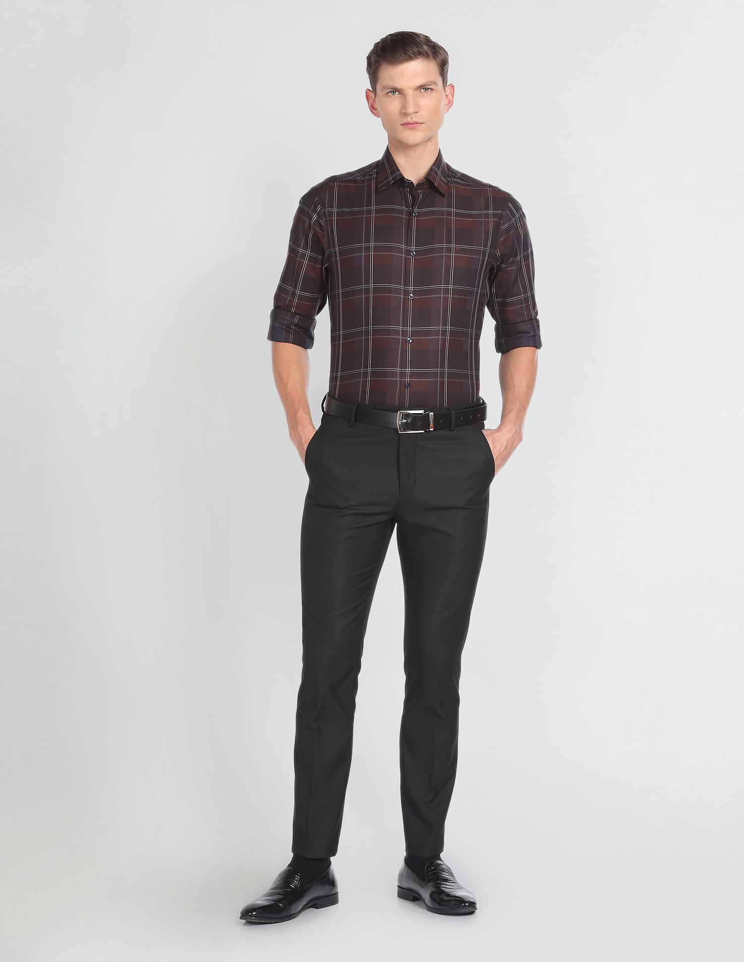 Arrow Plaid Check Slim Fit Shirt