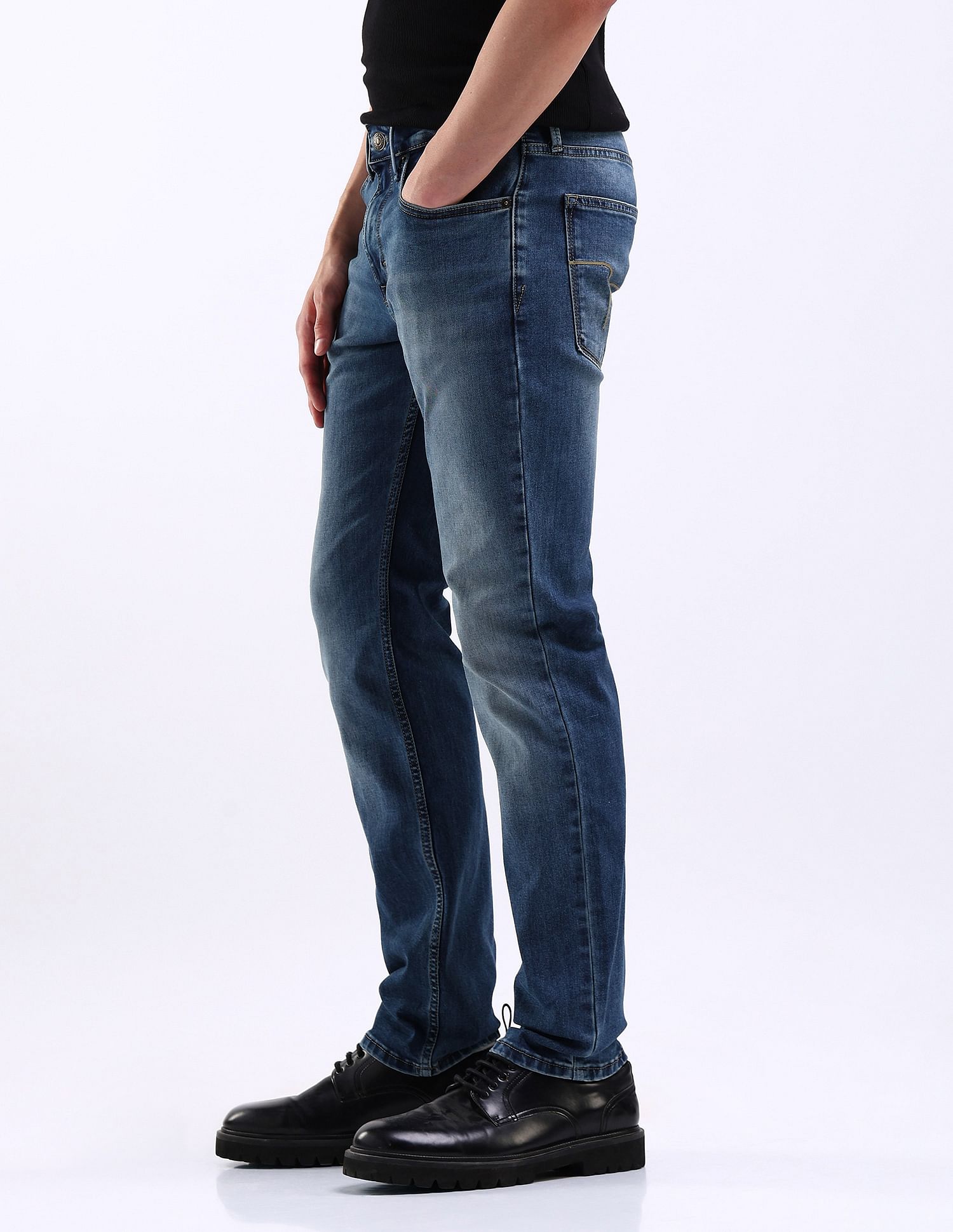 Flying Machine Freddie Slim Straight Fit Stone Wash Jeans