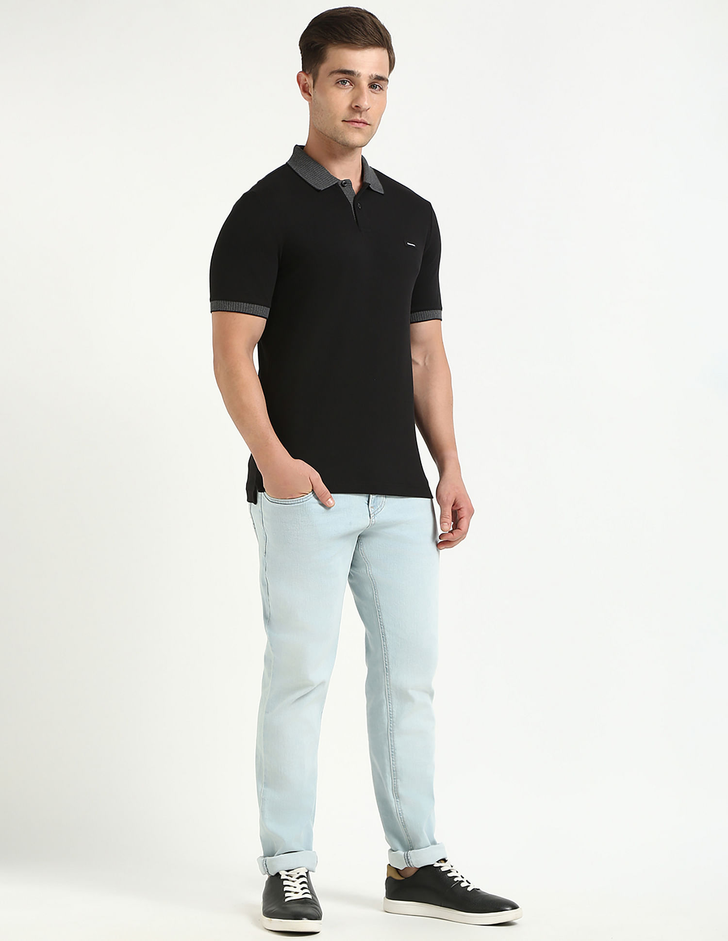 Calvin Klein Jeans Mens Slim Solid Polo Shirt
