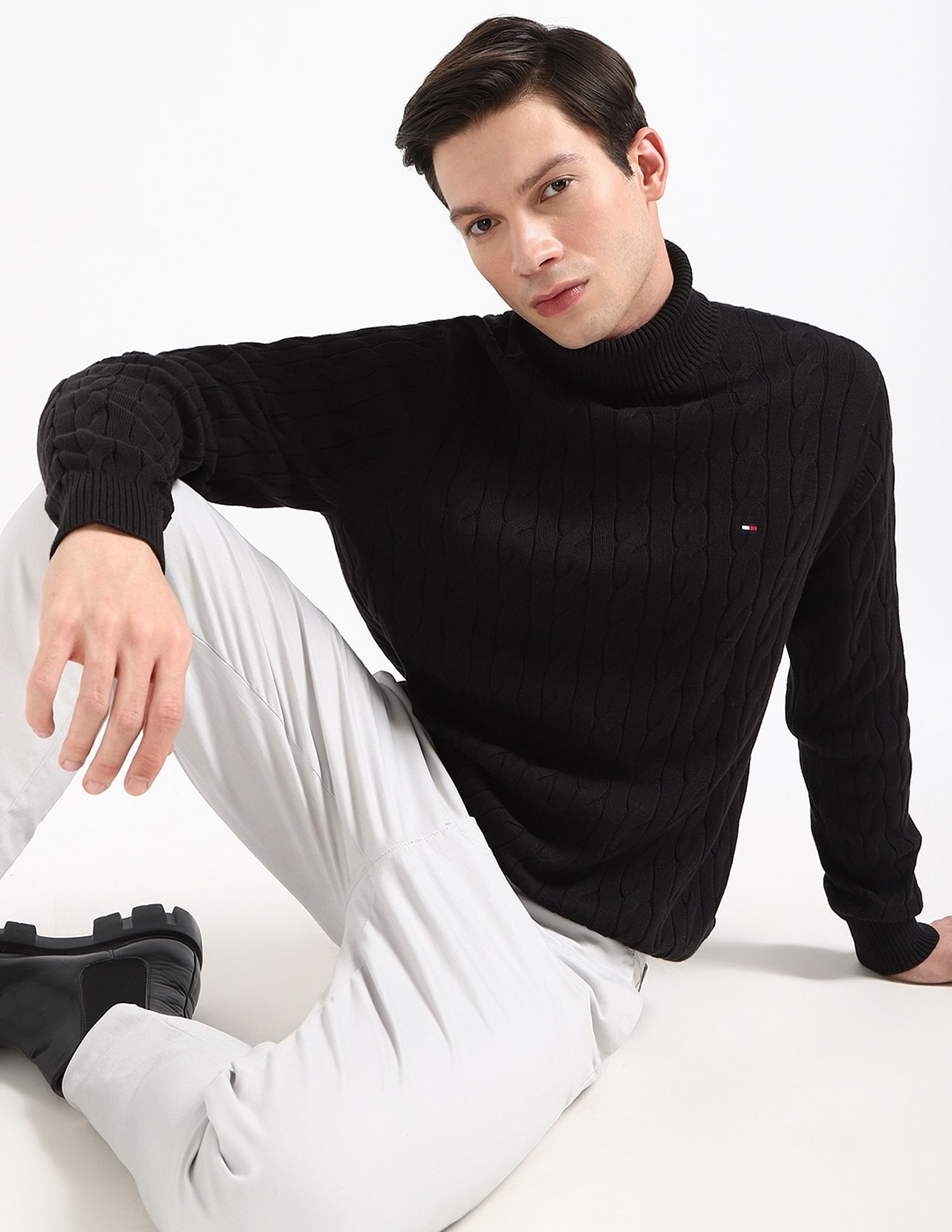 Tommy Hilfiger Cable-Knit Regular-Fit Cotton Sweater