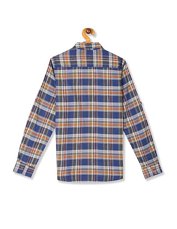 U.S. Polo Assn. Kids Boys Spread Collar Check Shirt