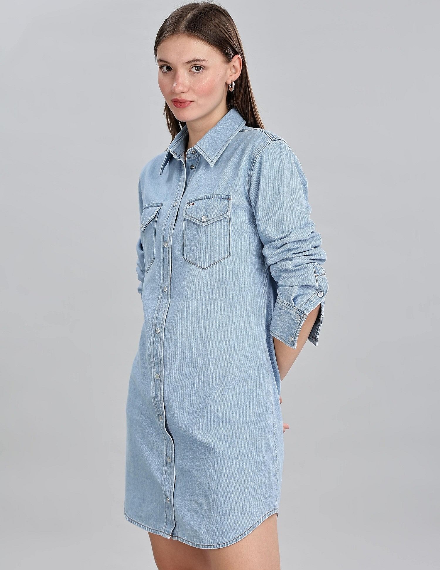 Tommy Hilfiger Womens Blue Solid Dresses