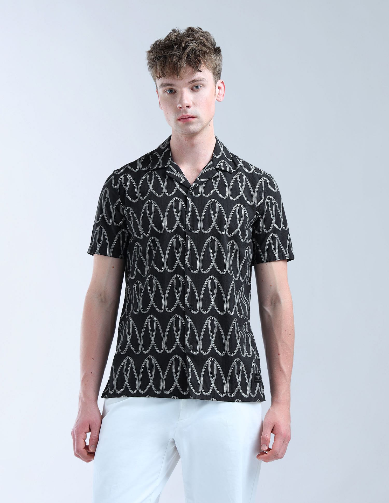 Flying Machine Geometric Printed Color Of Home Shirt