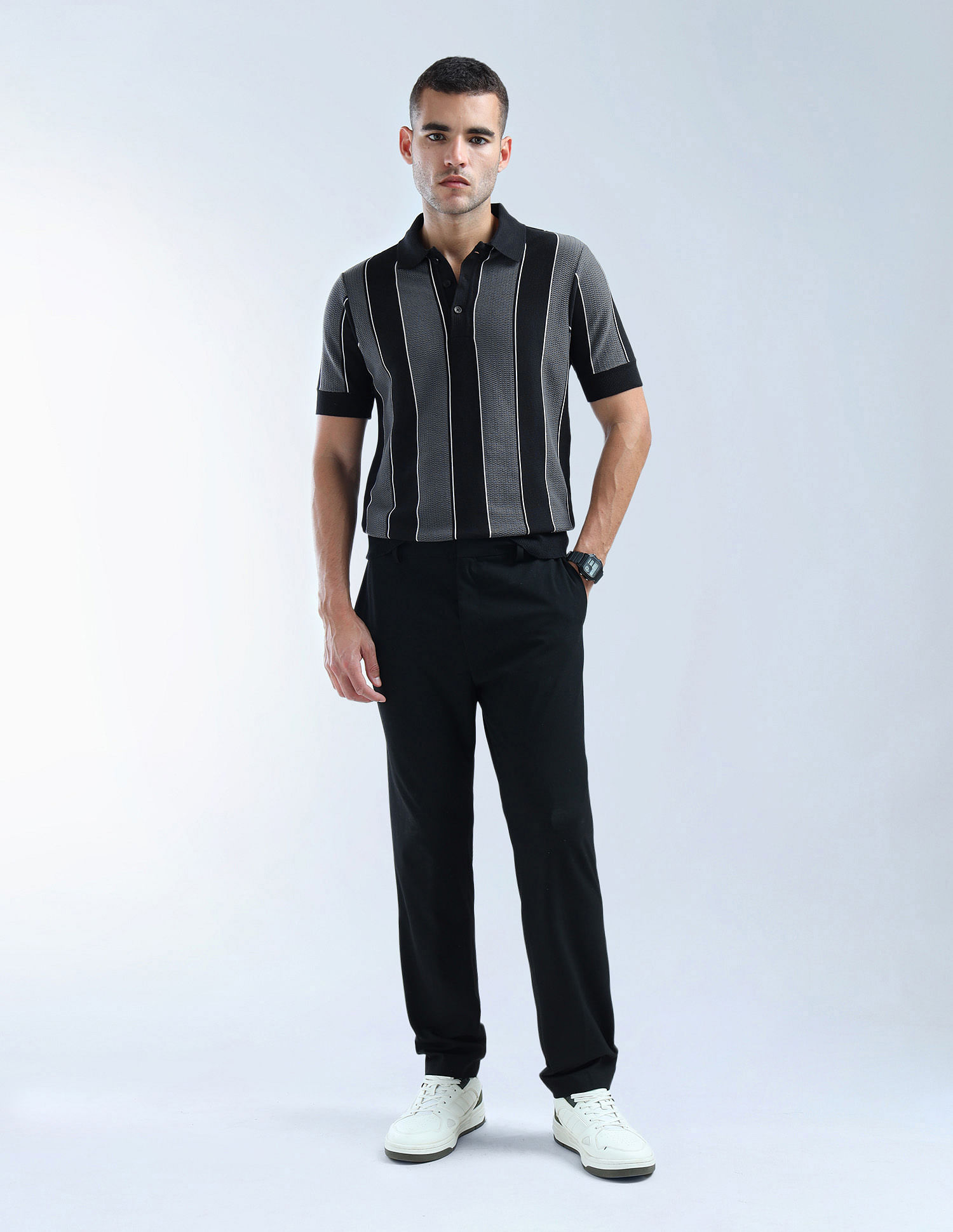 Flying Machine Vertical Striped Essentials Polo Shirt