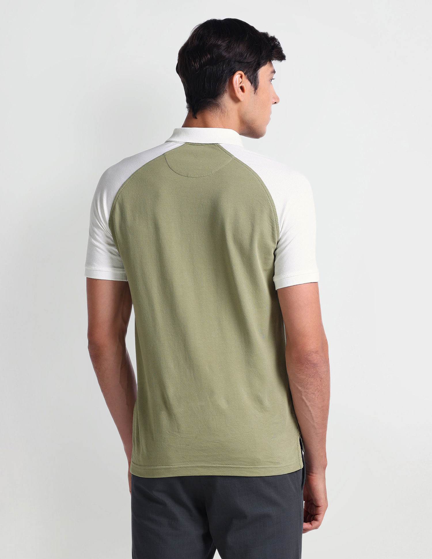 Arrow Sports Colour Block Cotton Polo Shirt