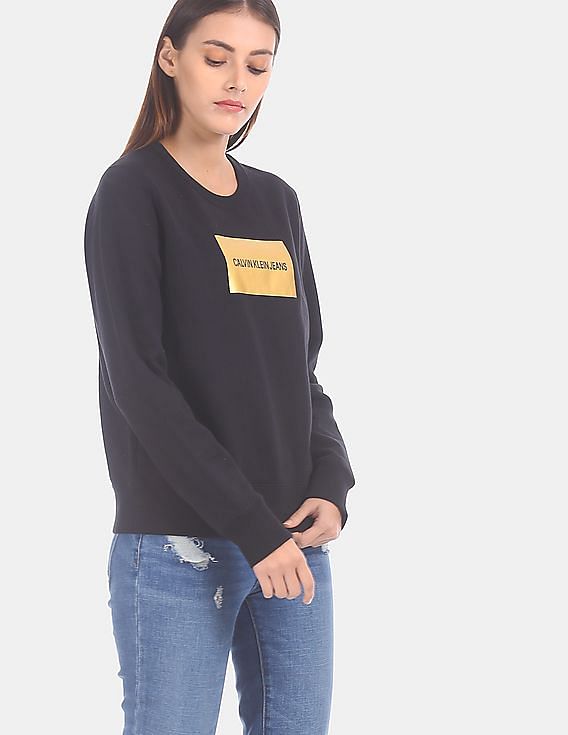 black and gold calvin klein sweatshirt