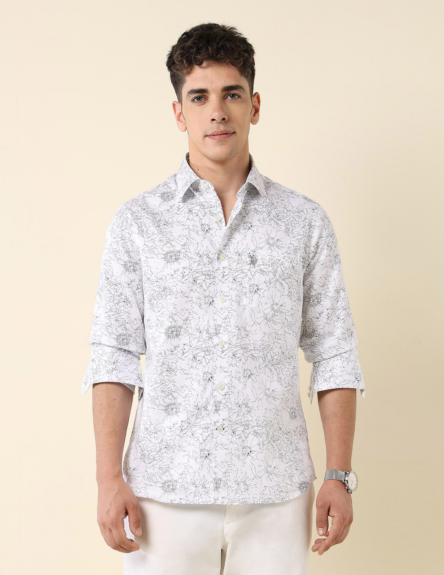 U.S. Polo Assn. Satin Print Full Sleeve Shirt