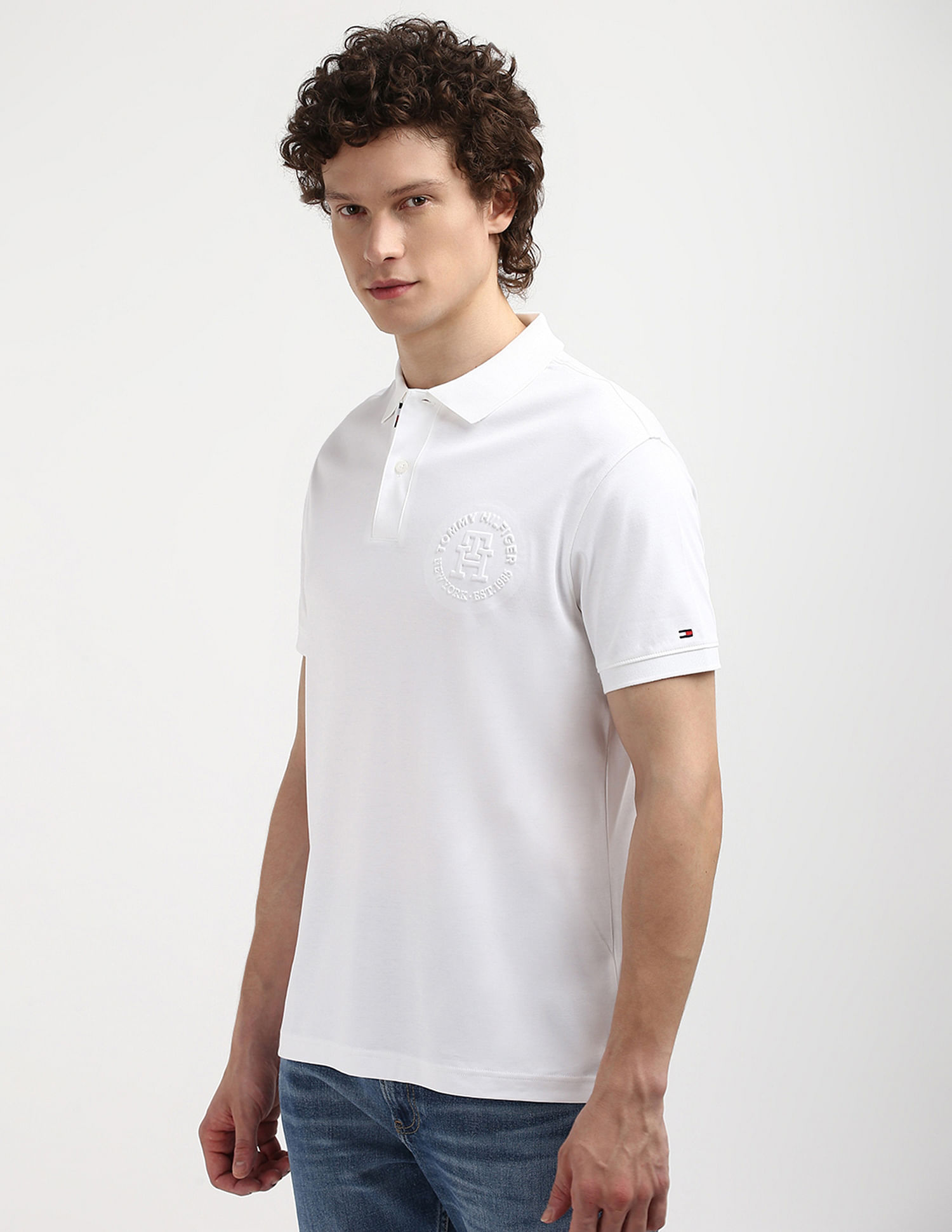 Tommy Hilfiger Interlock Knit Embossed Polo Shirt