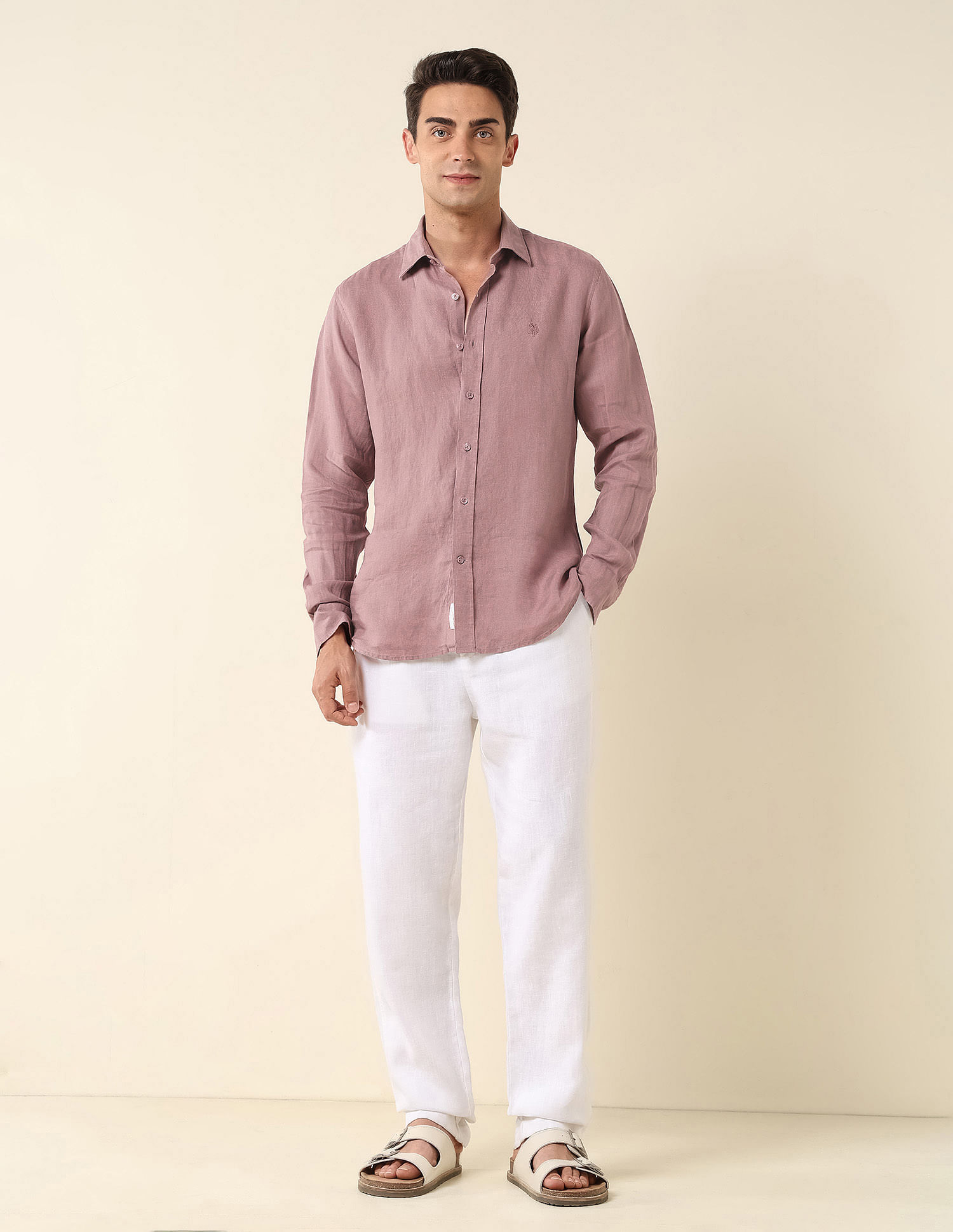U.S. Polo Assn. Tailored Fit Pure Linen Shirt