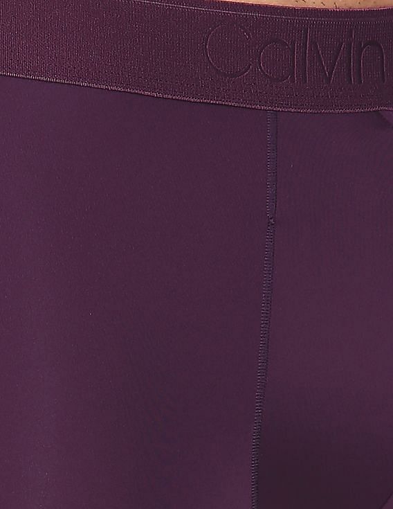 Calvin Klein Underwear Men Purple Elasticized Brand Waist Solid Trunks