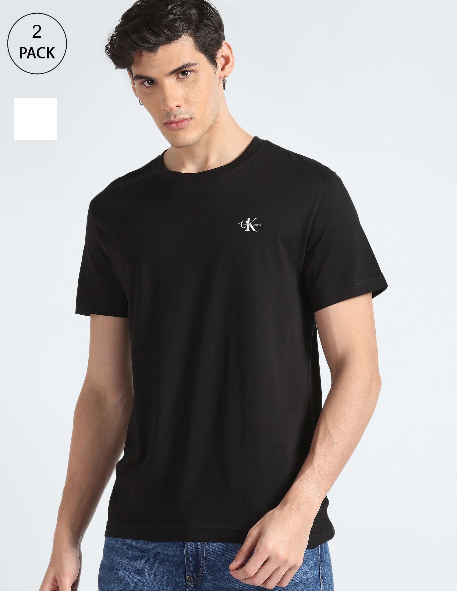 Buy Calvin Klein Monogram Crew Neck T Shirt Pack Of 2 NNNOW