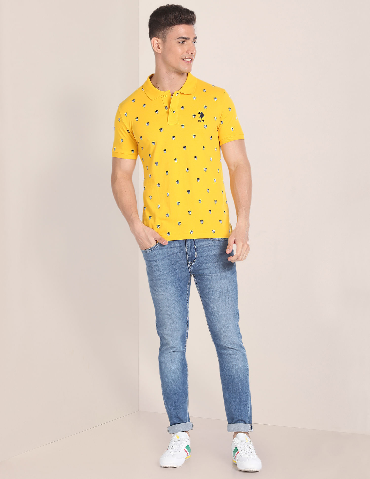 U.S. Polo Assn. Graphic Print Slim Polo Shirt