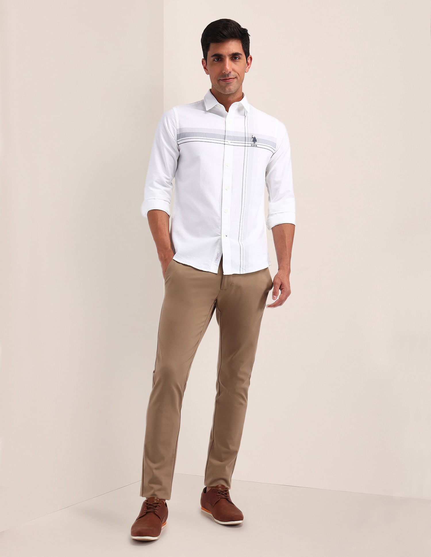 U.S. Polo Assn. Horizontal Striped Oxford Shirt