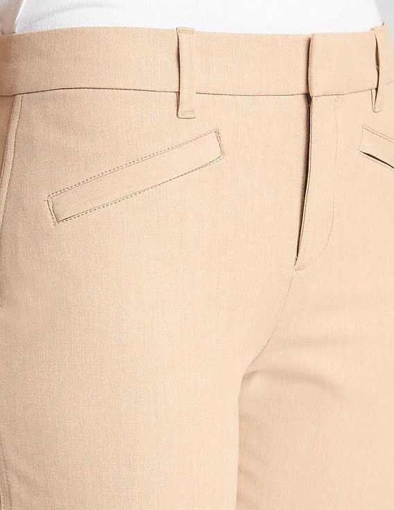 Buy GAP Women Beige Stretch Linen Twill Skinny Ankle Pants