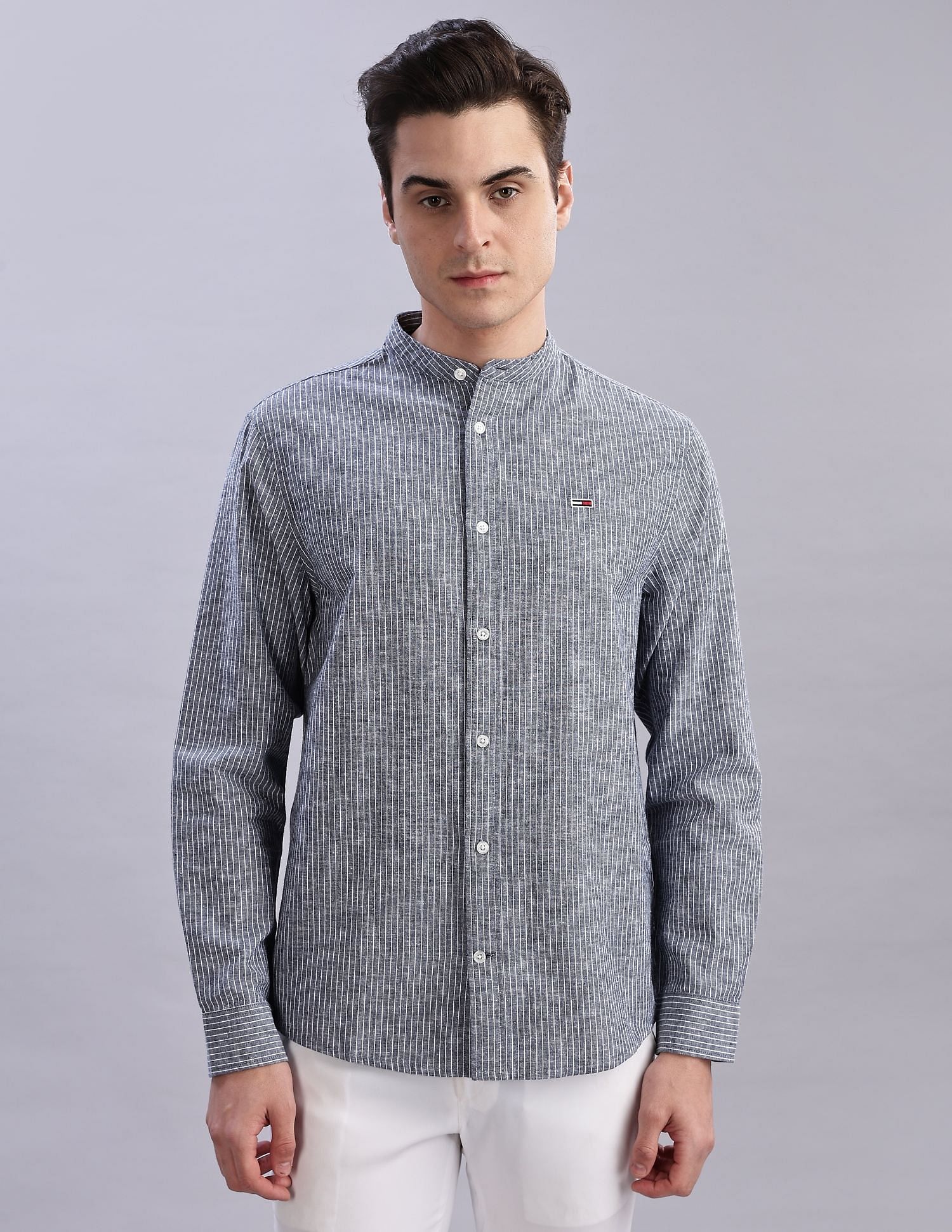Tommy Hilfiger Striped Regular-Fit Woven Shirts