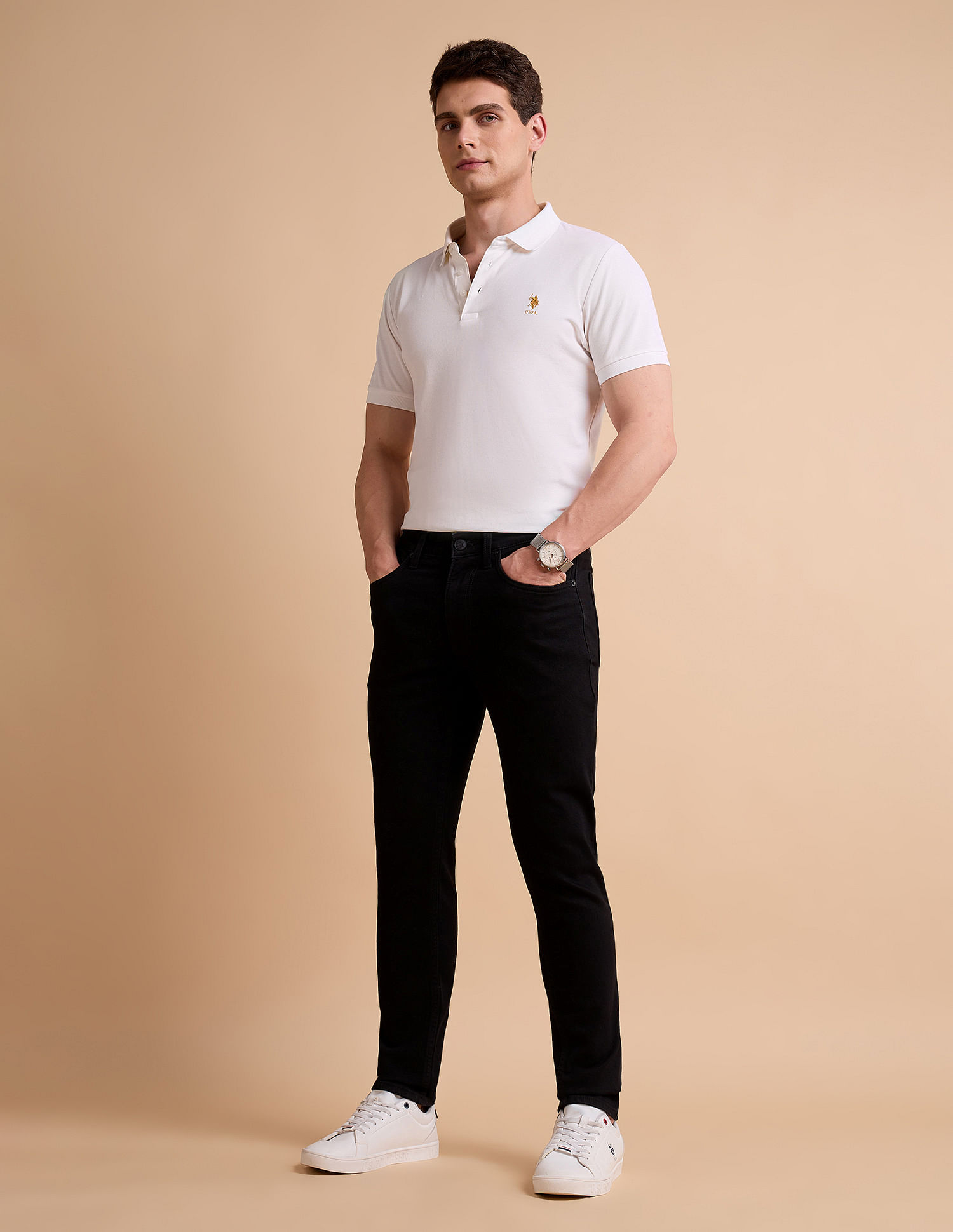 U.S. Polo Assn. Denim Co. Brandon Slim Tapered Fit Black Jeans