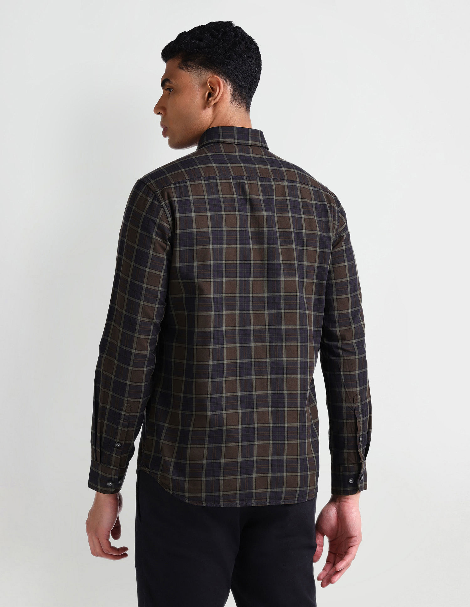 Arrow Sports Long Sleeve Plaid Check Shirt