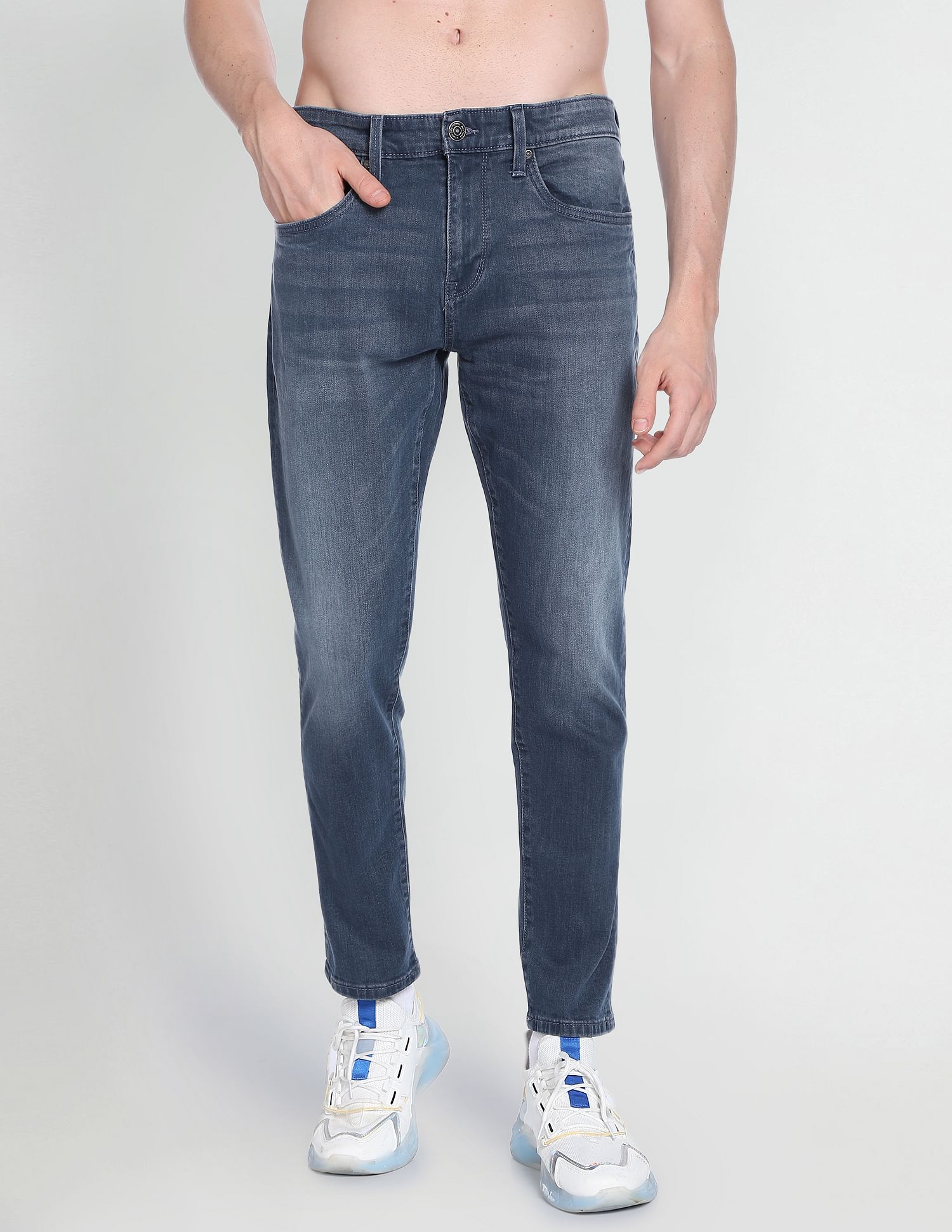 Flying Machine Stone Wash Slim Tapered Fit Classic Vintage Jeans