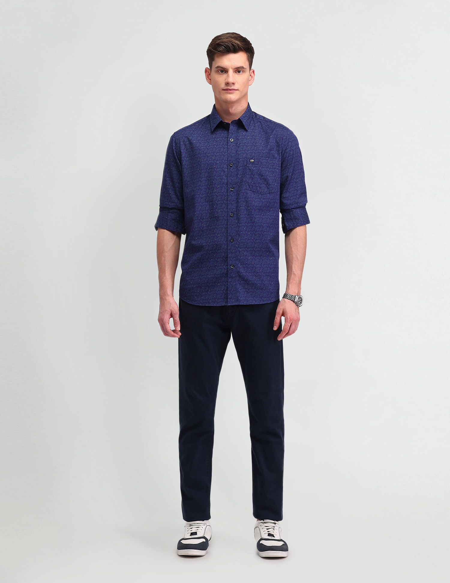 Arrow Sport Slim Fit All-Over Pattern Shirt
