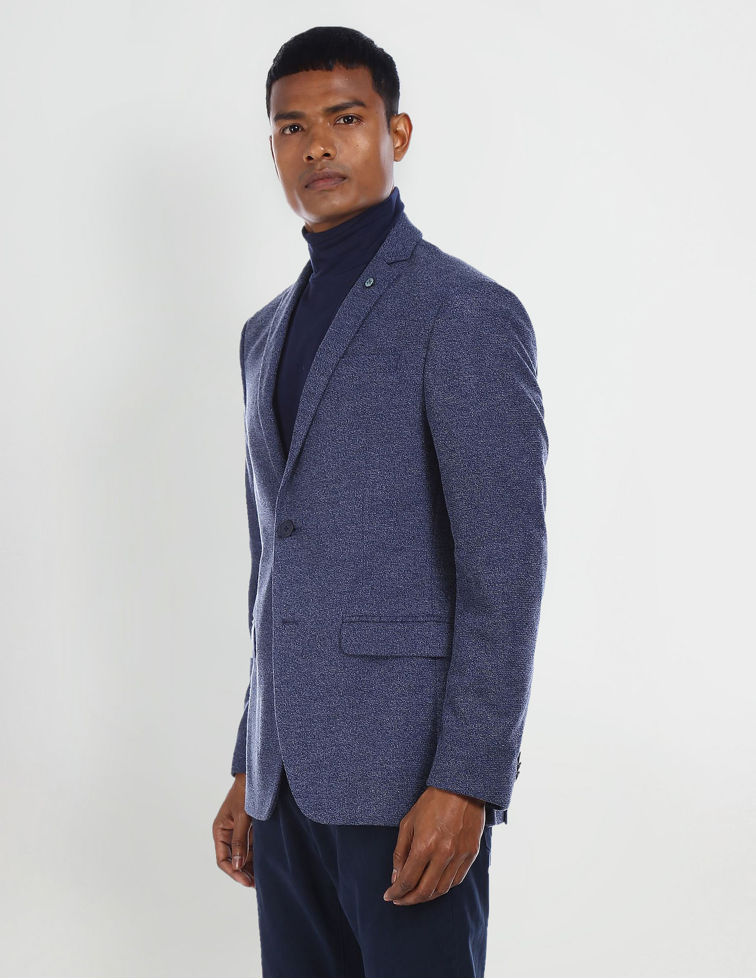 Buy Arrow Sports Notch Lapel Single Breasted Knit Blazer