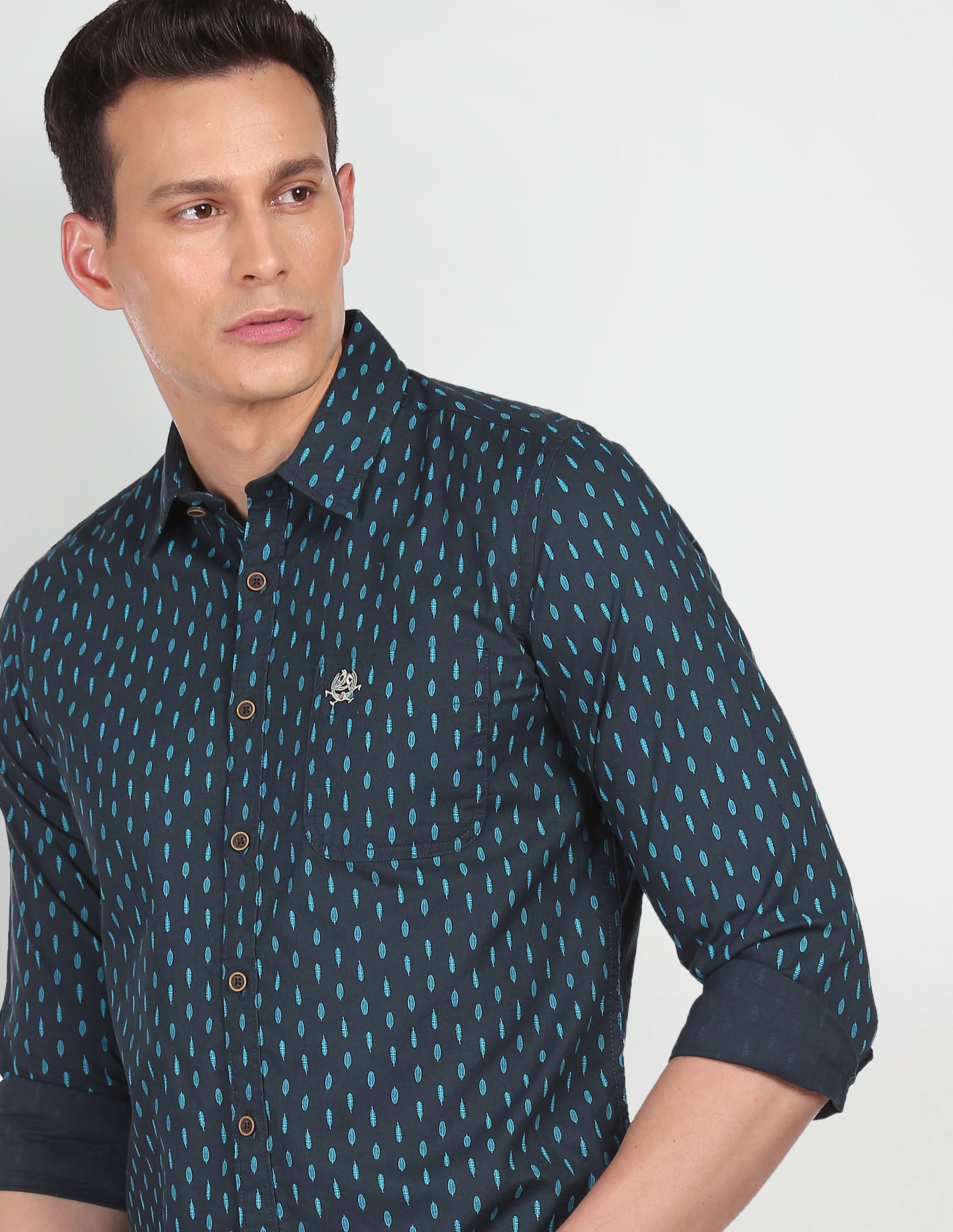 U.S. Polo Assn. Denim Co. Spread Collar Cotton Printed Casual Shirt