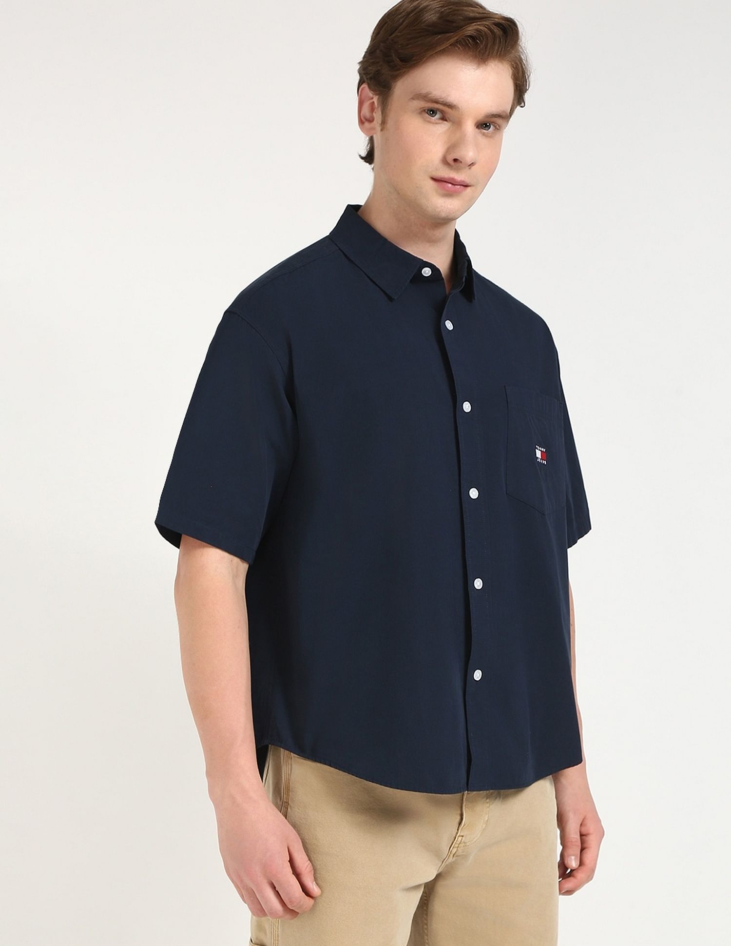 Tommy Hilfiger Solid Oversize-Fit Cotton Shirt