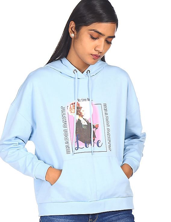 Buy Flying Machine Women Drawstring Hood Zip-Up Sweatshirt - NNNOW.com