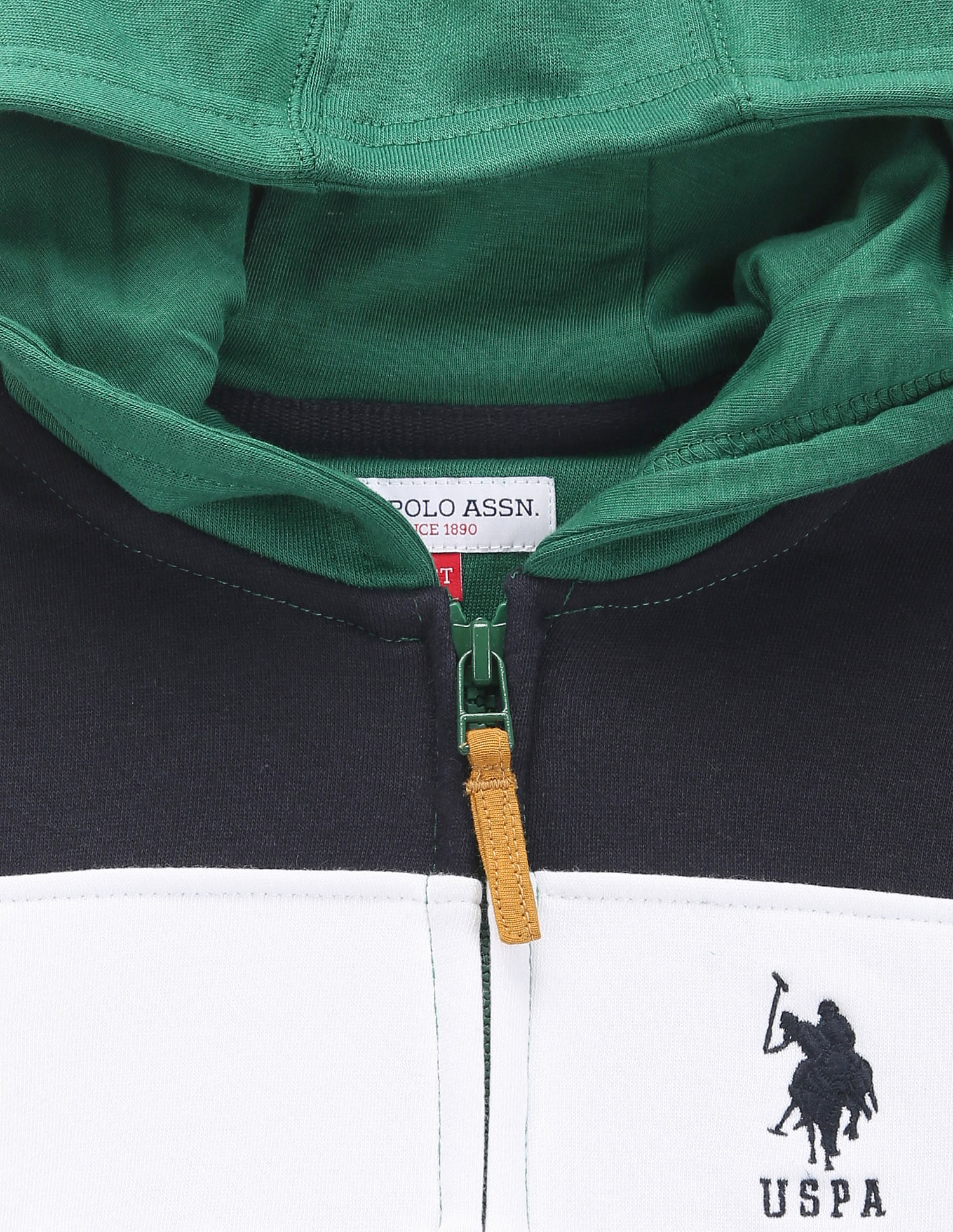 U.S. Polo Assn. Kids Boys Colour Block Hooded Sweatshirt