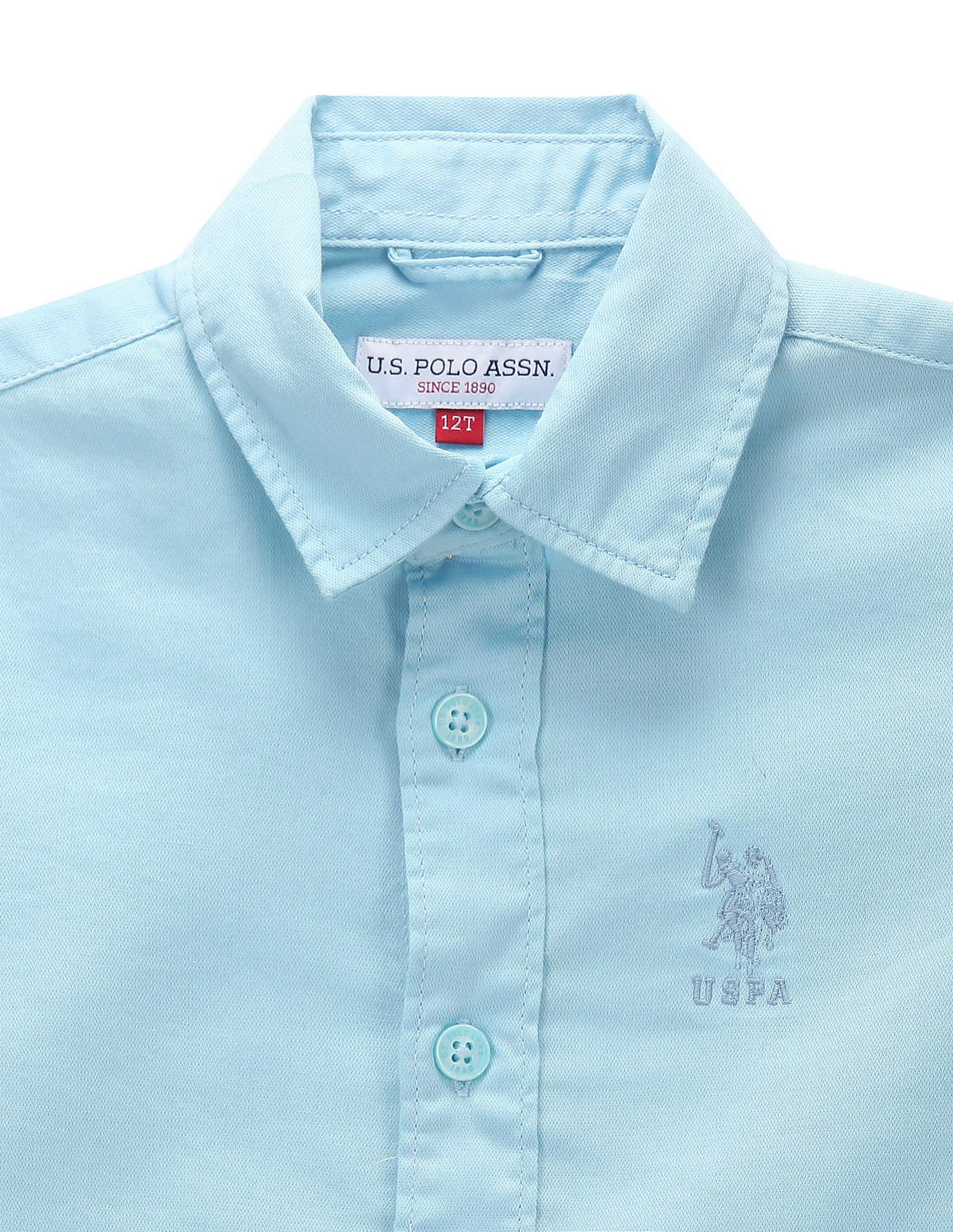 U.S. Polo Assn. Kids Boys Solid Dobby Shirt