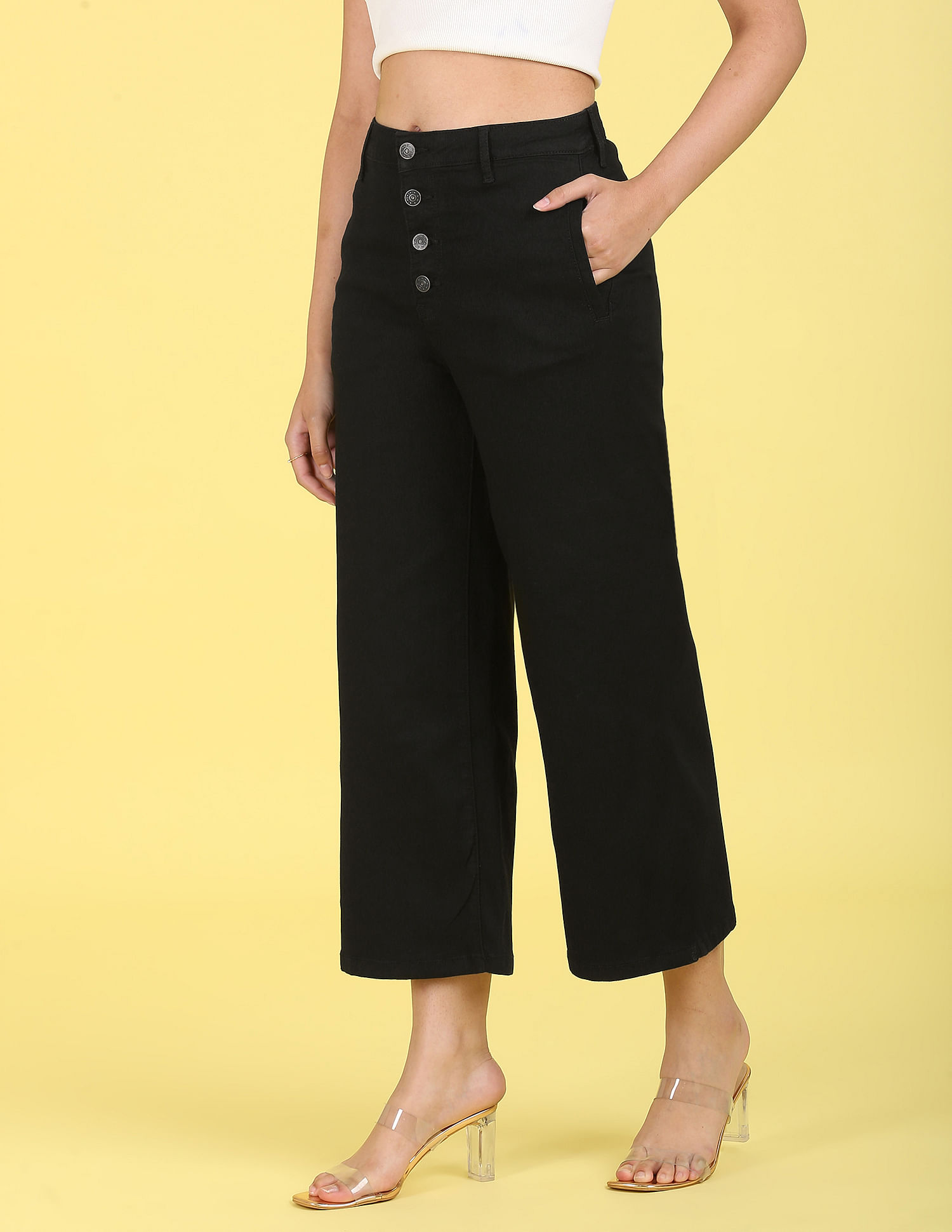 Black High Waisted Regular Fit Pants | Business attire women, Stylish work  outfits, Professional outfits women