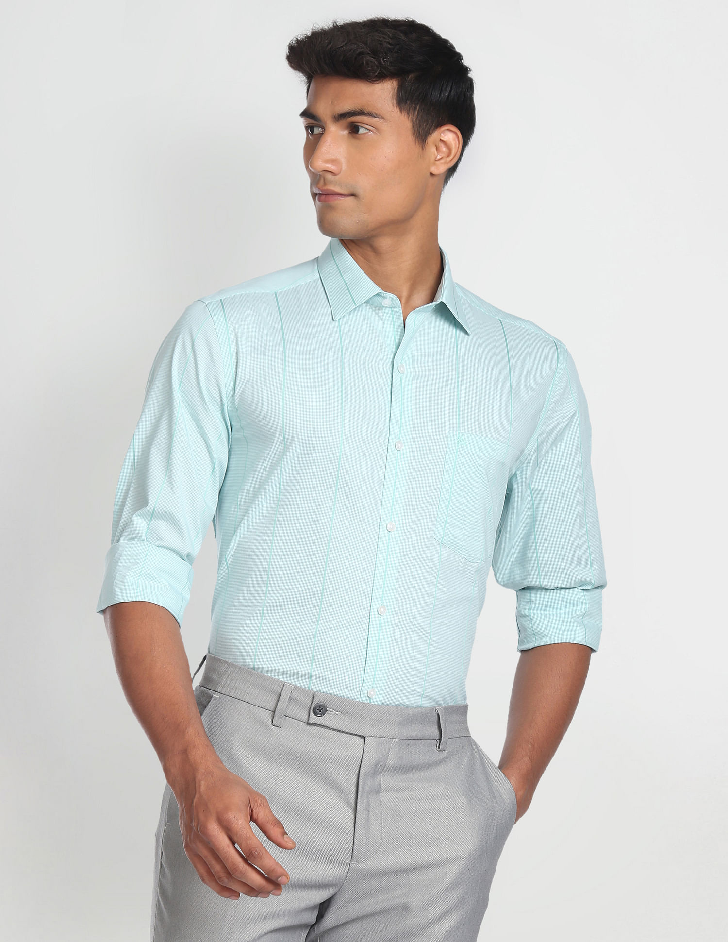 Arrow Micro Check Regular Fit Formal Shirt