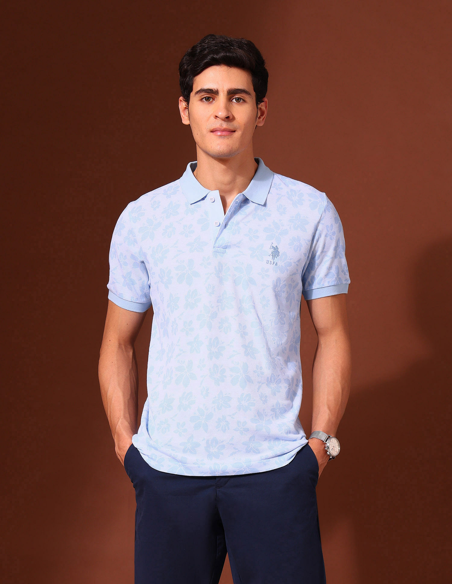 U.S. Polo Assn. Floral Printed Working Holiday Polo Shirt