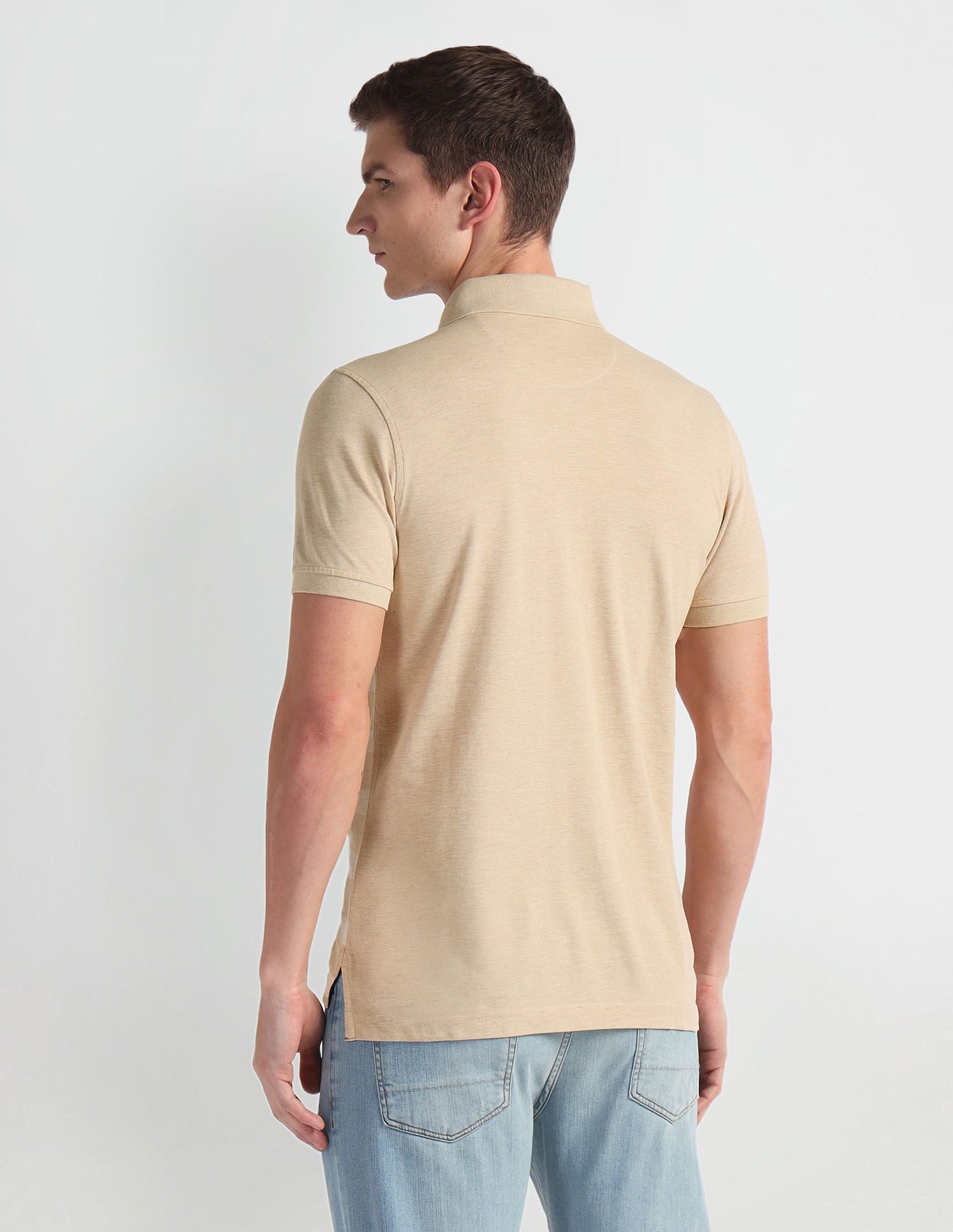 Arrow Sports Horizontal Stripe Pique Knit Polo Shirt