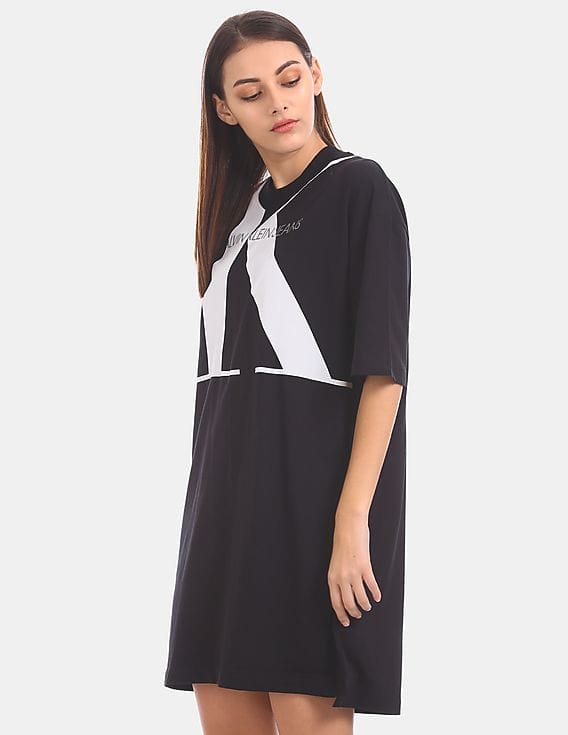 calvin klein cotton voile jersey dress Cotton Jersey A-Line Midi Dress