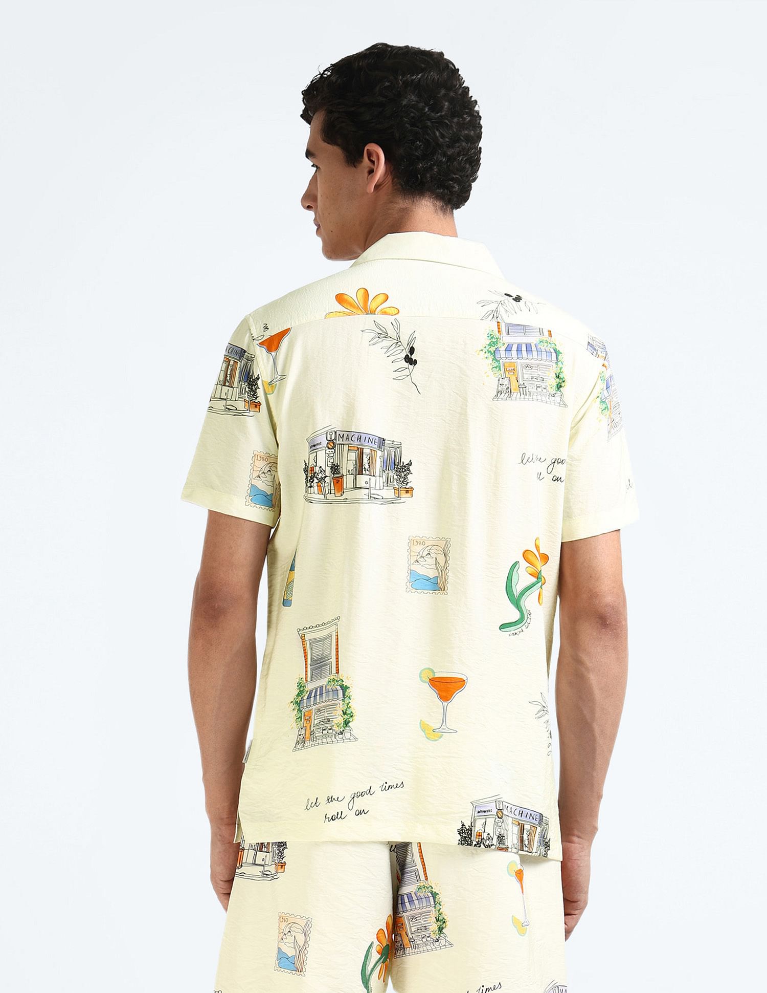 Flying Machine Cuban Collar Graphic Shirt