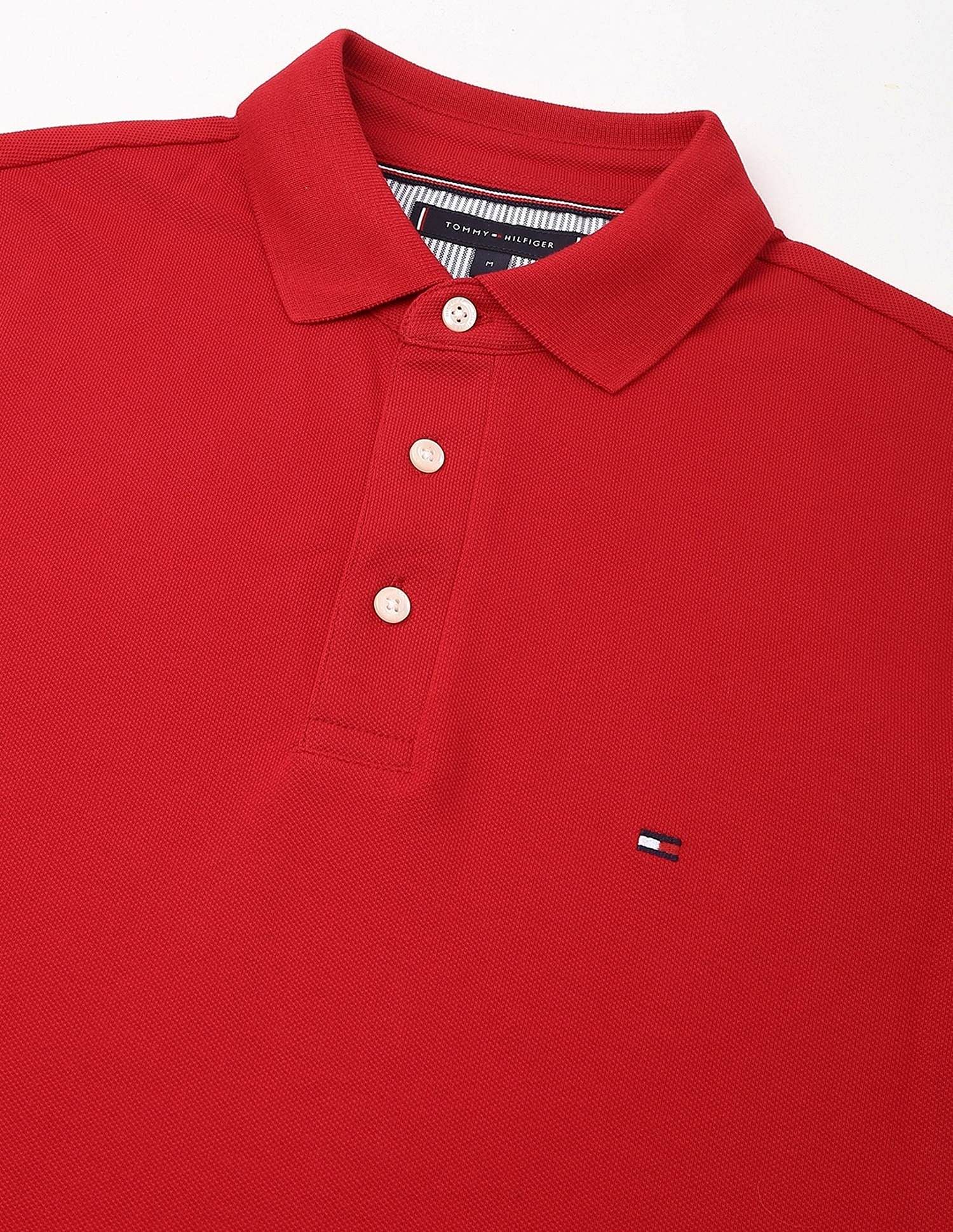 Tommy Hilfiger Solid Slim-Fit Cotton Polo Shirt