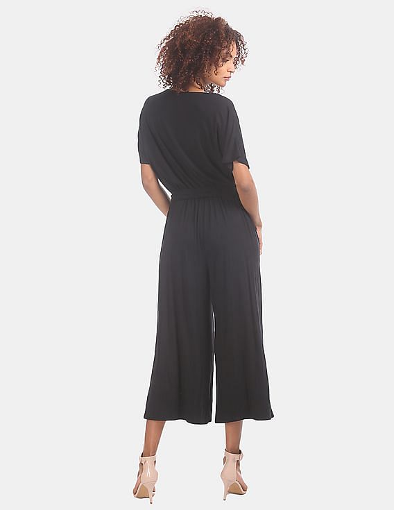 Buy GAP Black Solid Wrap Jumpsuit 