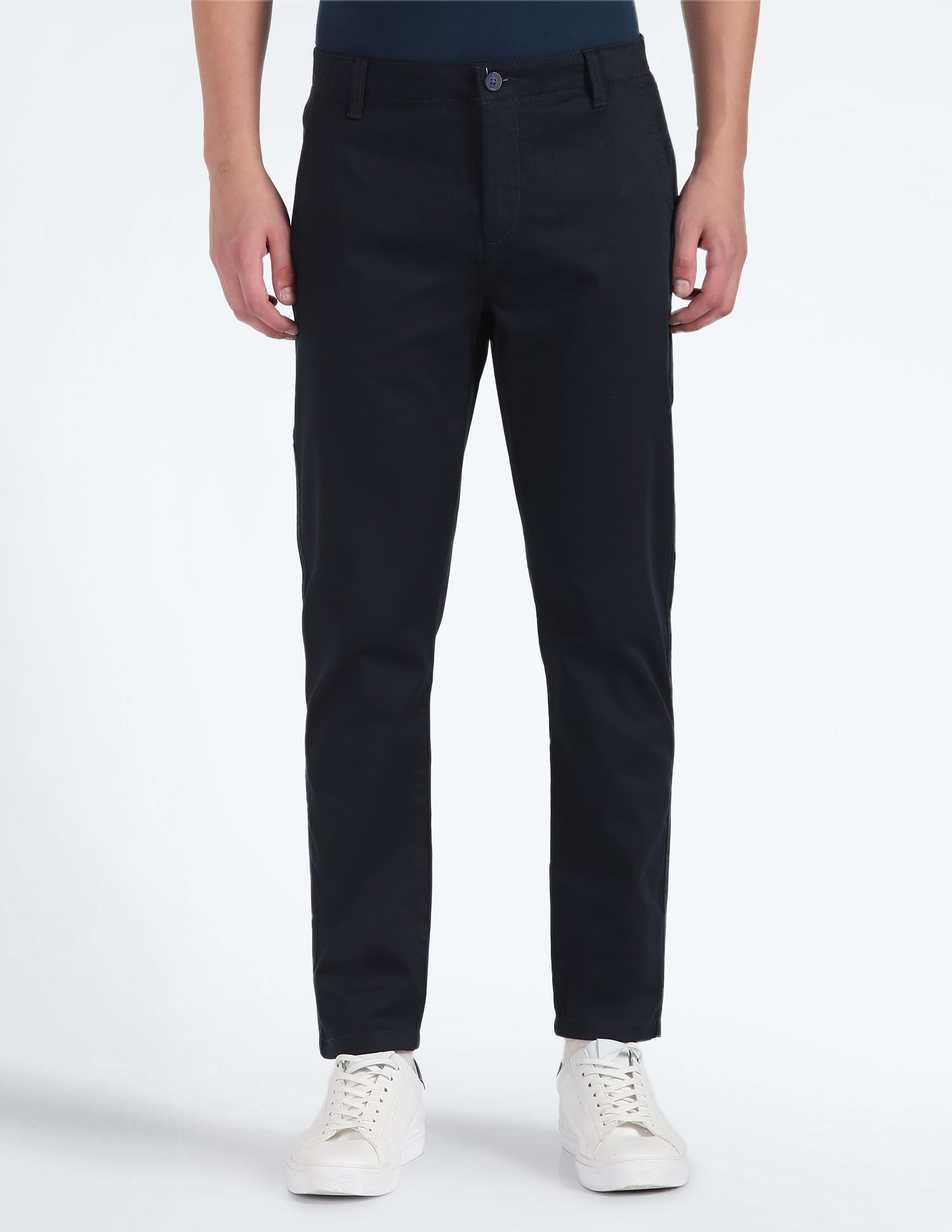 Flying Machine Twill Geometric Print Trousers