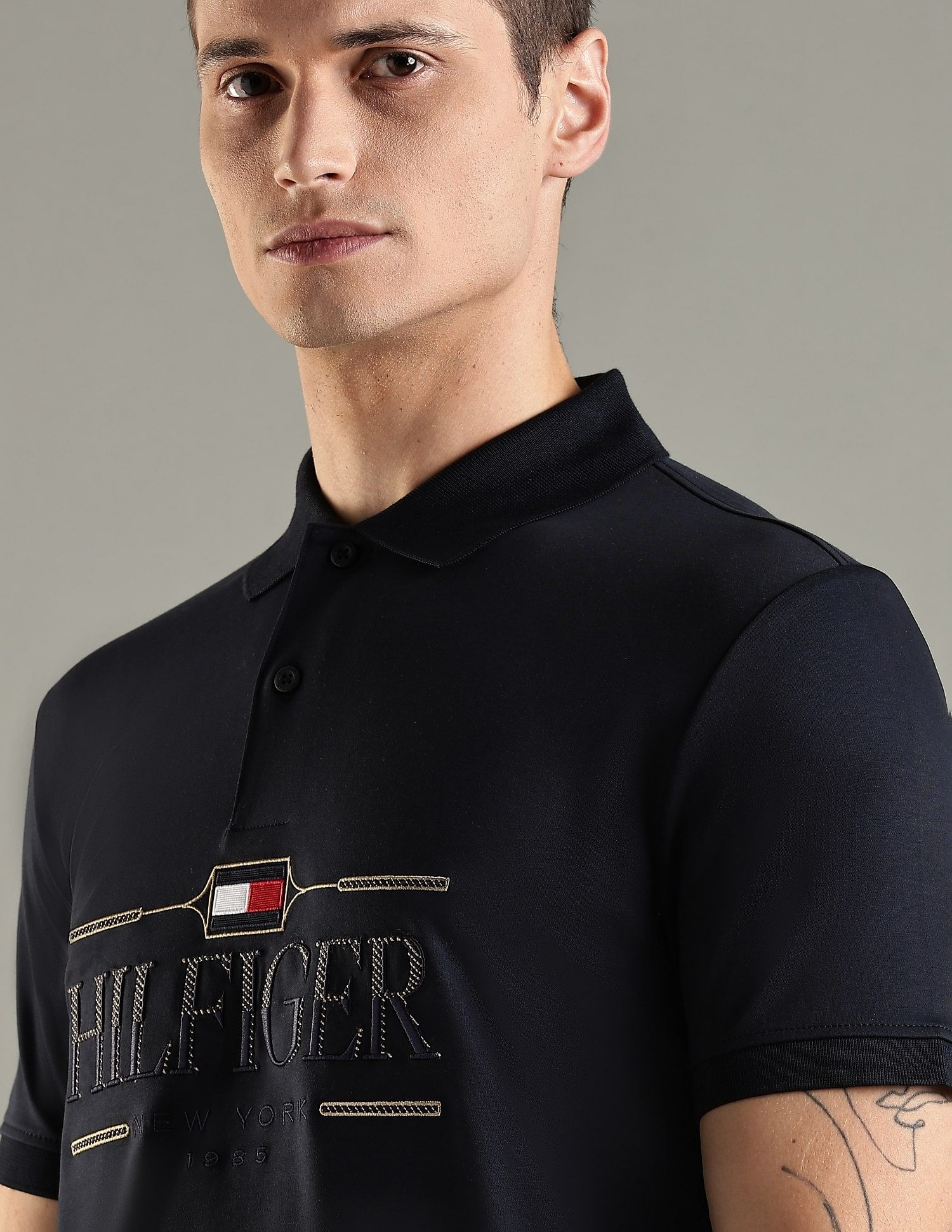 Tommy Hilfiger Embroidered Logo Regular Fit Cotton Polo T-Shirt