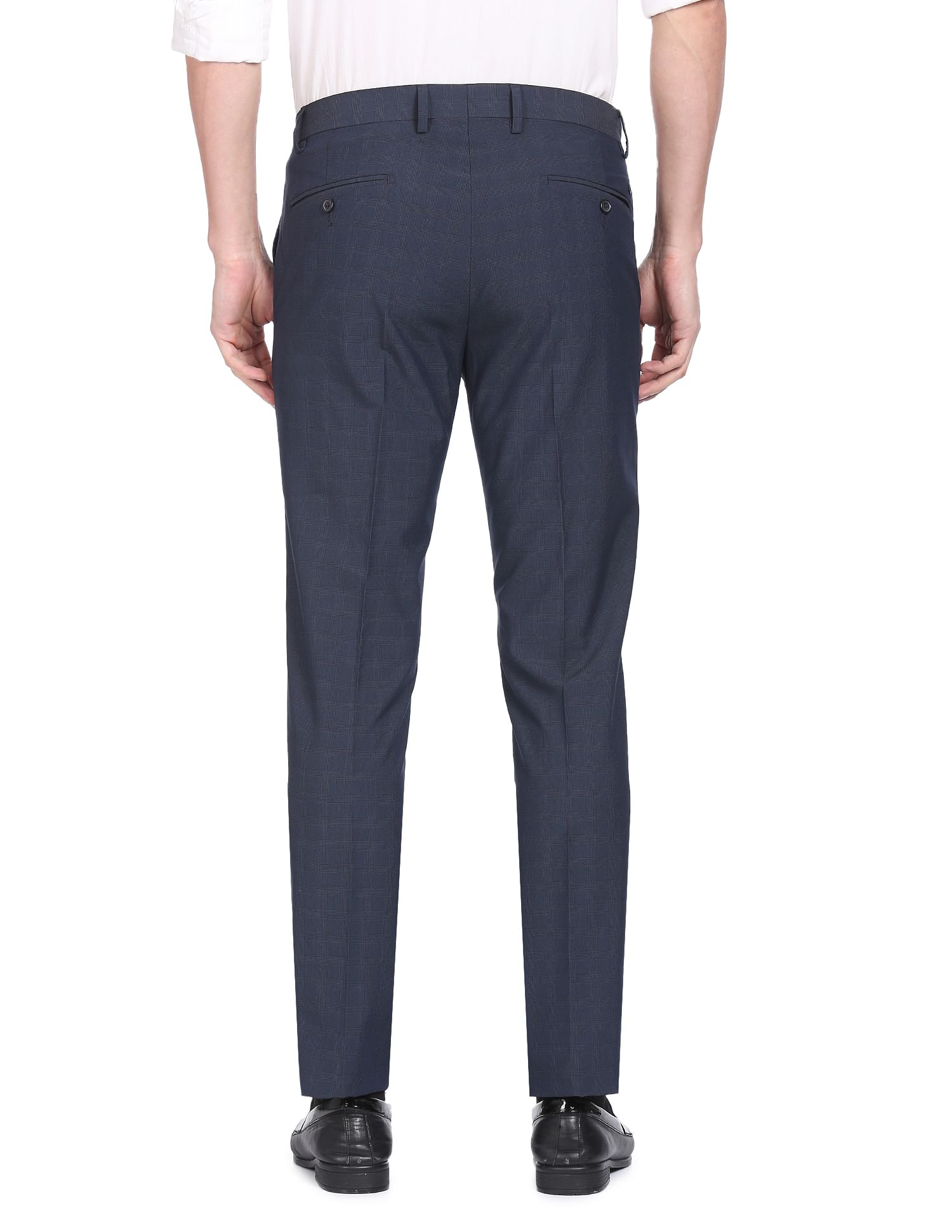 Buy Arrow Mid Rise Checked Trousers NNNOW