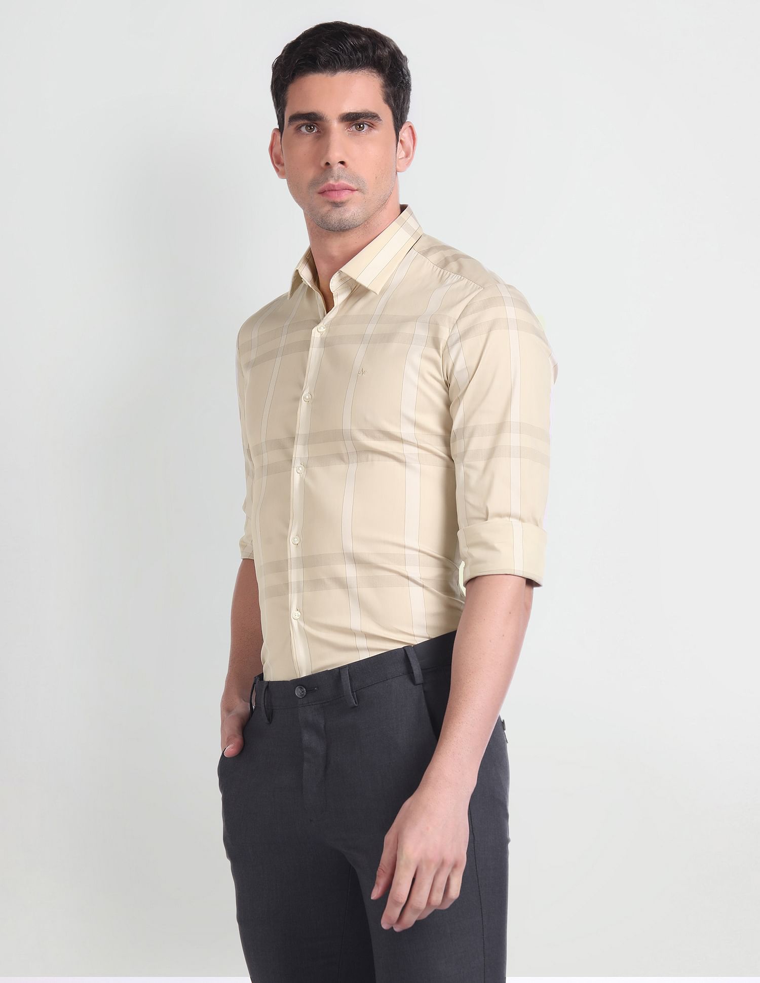 Arrow Tartan Check Manhattan Slim Fit Shirt