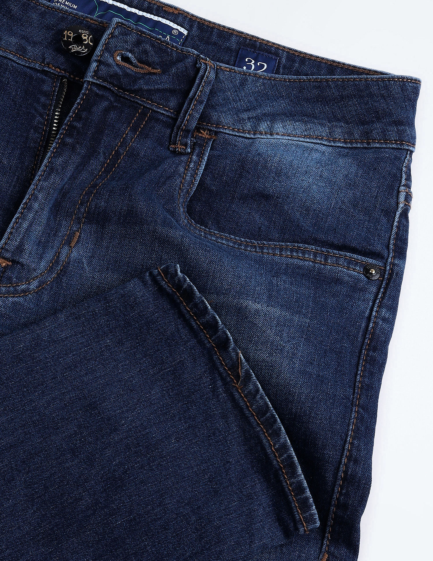 Flying Machine Mid Rise Slash Slim Tapered Fit Jeans
