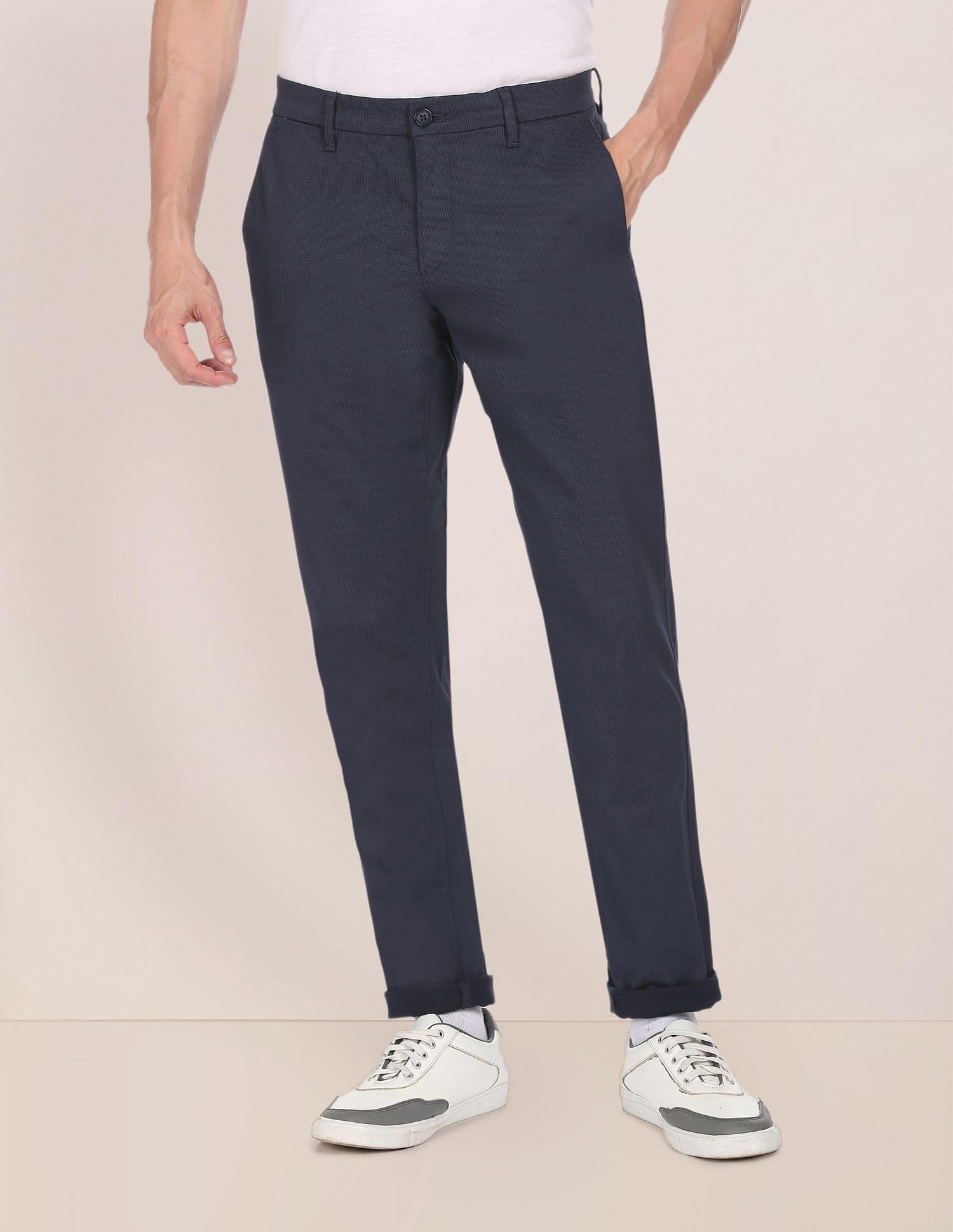 U.S. Polo Assn. Printed Austin Trim Fit Casual Trousers