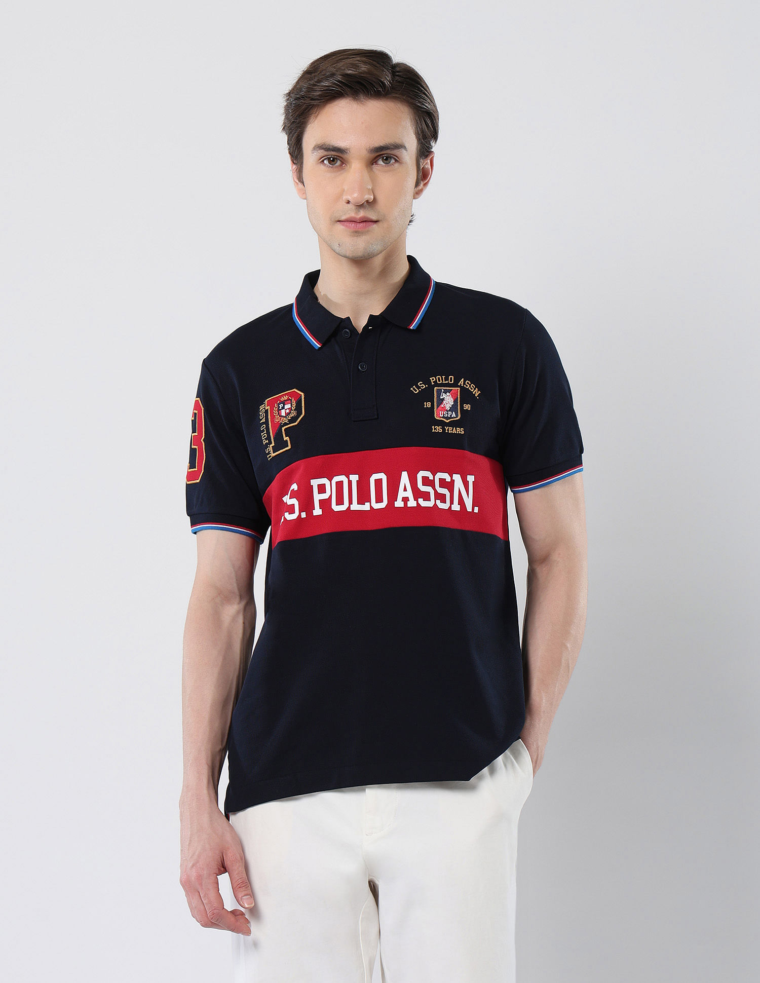 U.S. Polo Assn. Brand Printed 135 Anniversary Polo Shirt