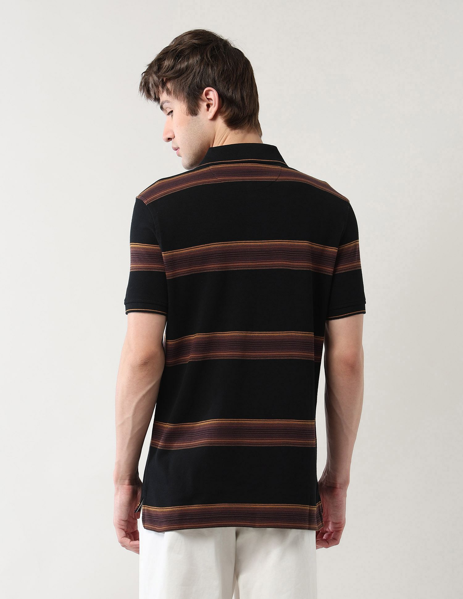 Arrow Sport Horizontal Striped Regular Fit Polo Shirt